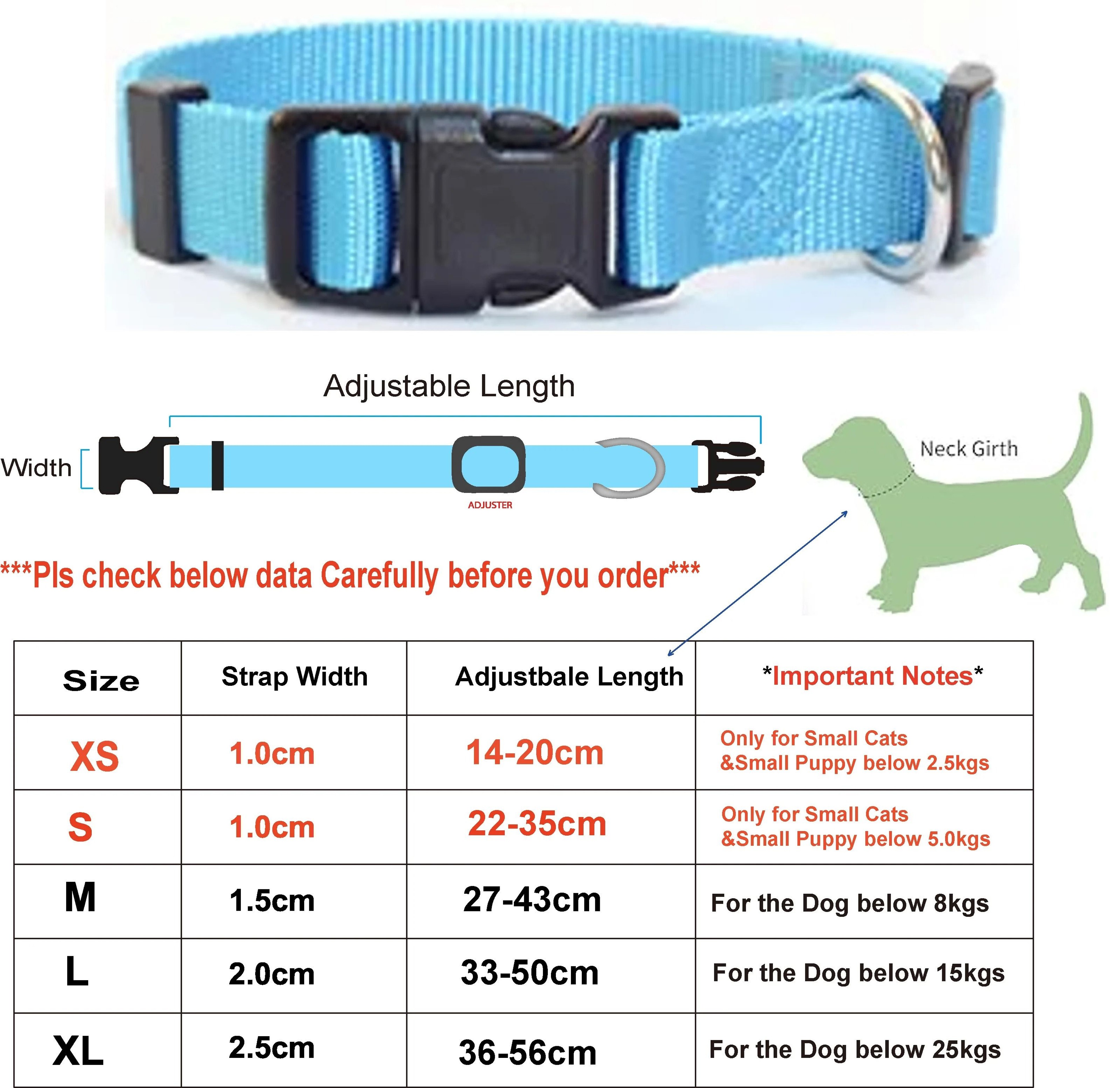 Classic Adjustable Nylon Pet Collar 13