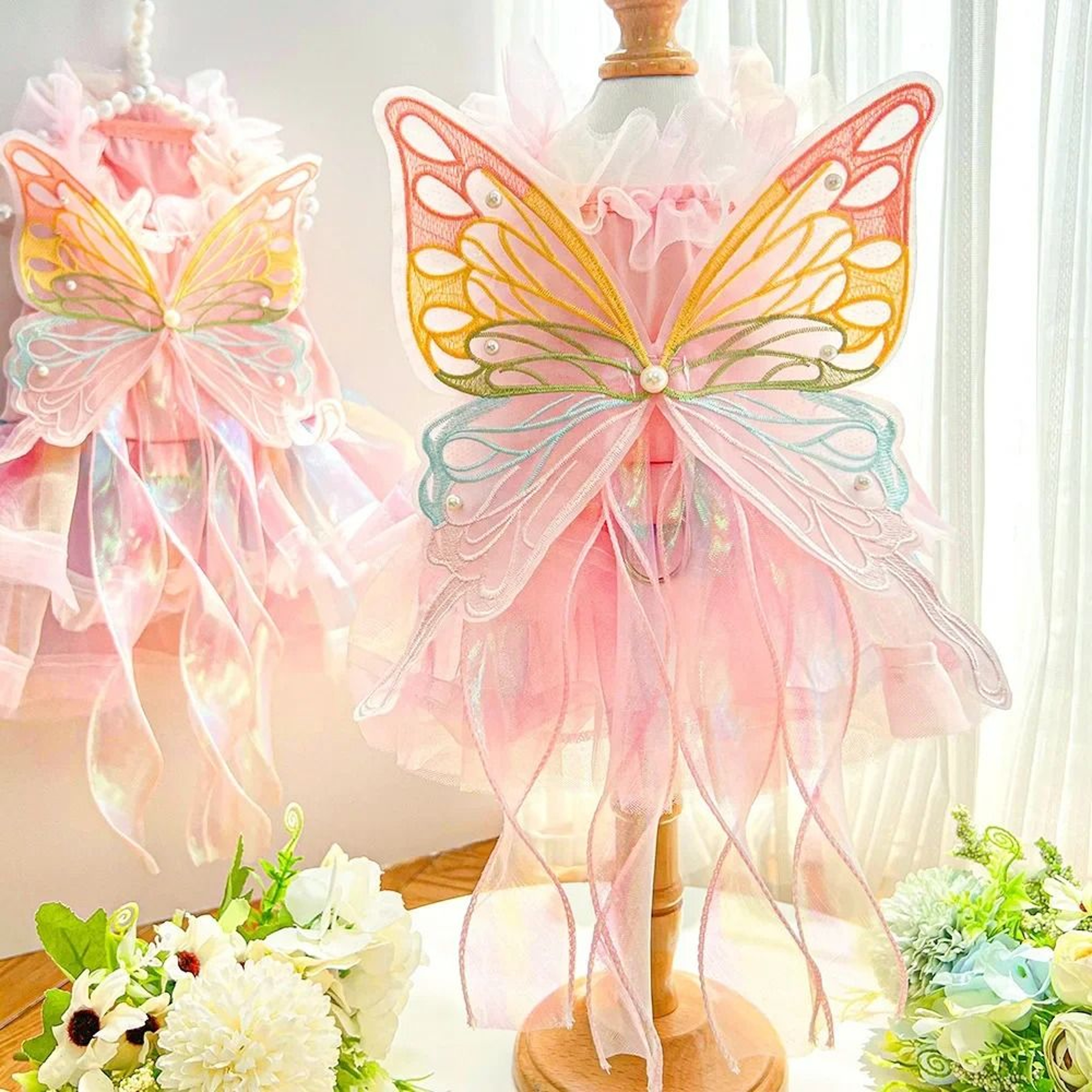 Spring Stripe  Lace Princess Pet Dress 4