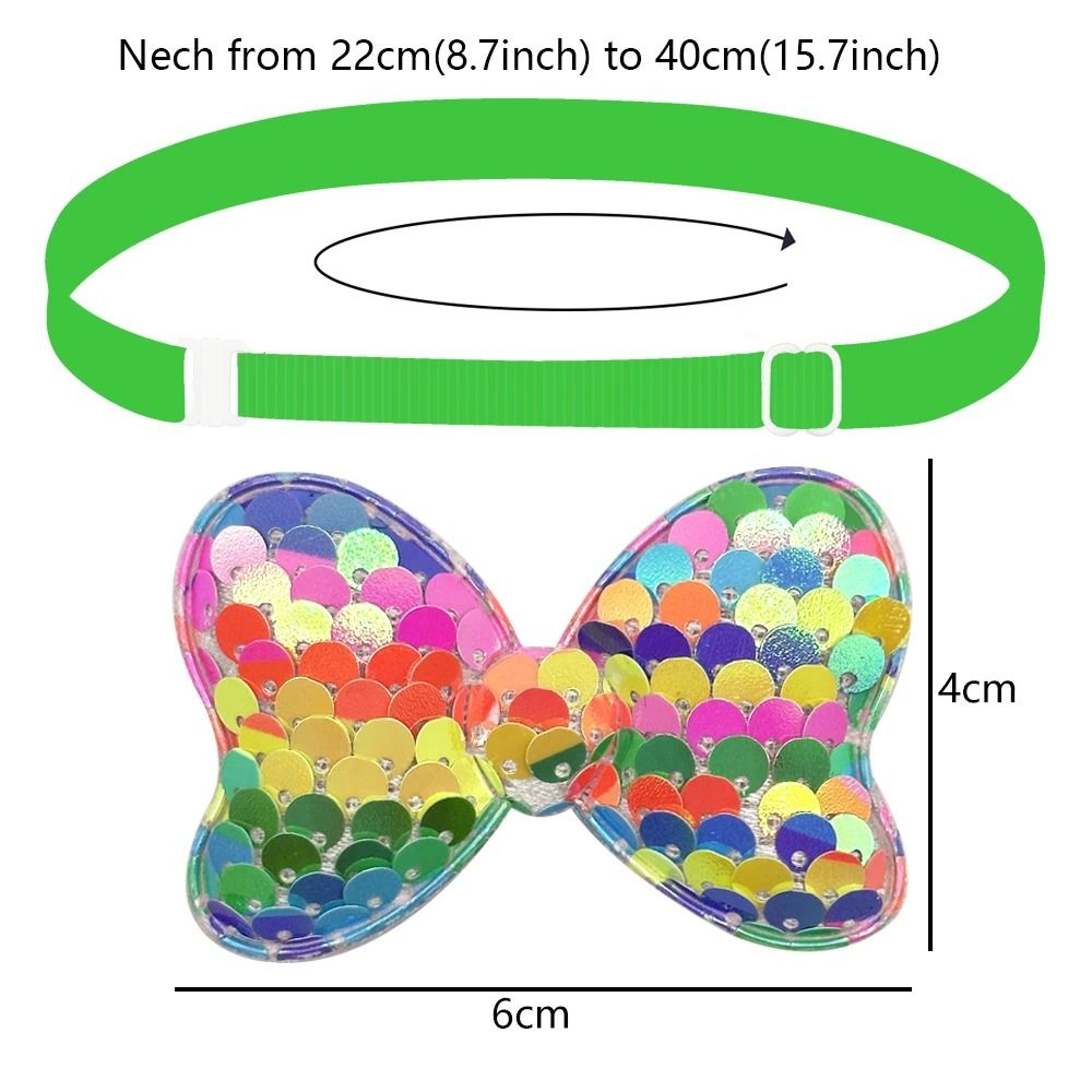 Dazzling Rainbow Sequin Pet Bow Tie Set 5