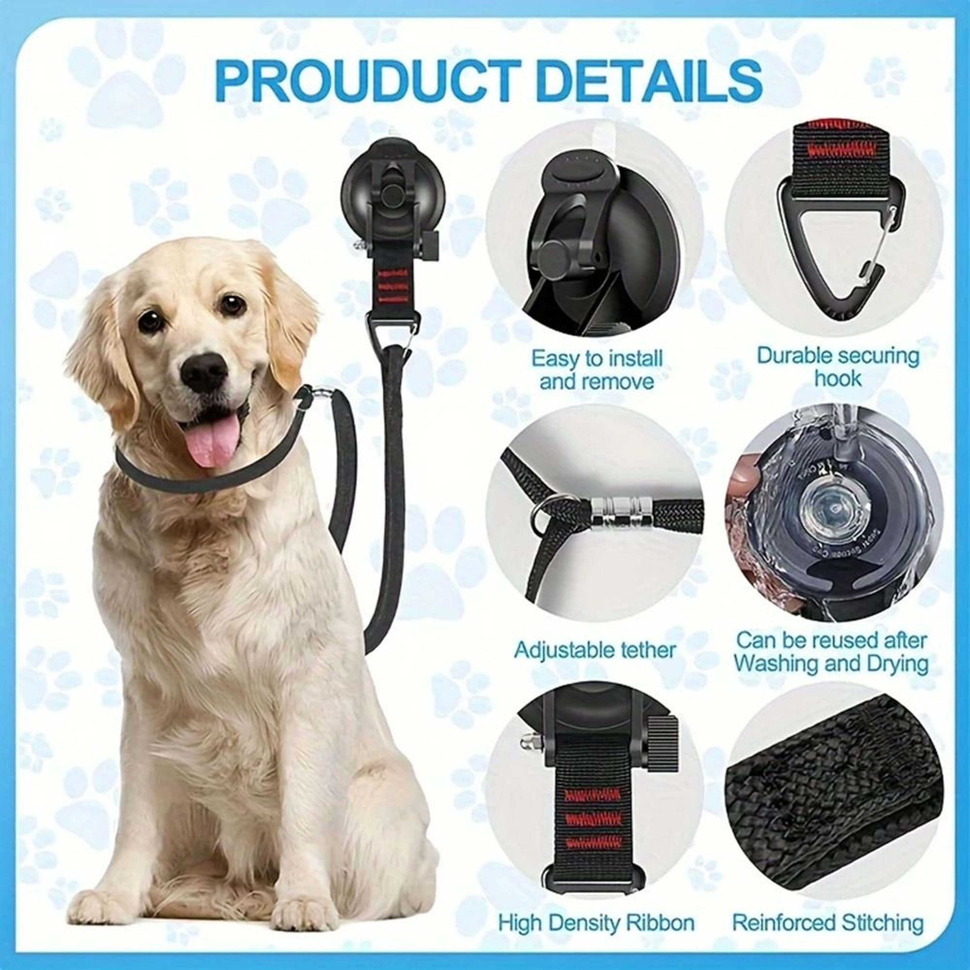 ProGroom Fixed Suction Cup Restraint Set 1