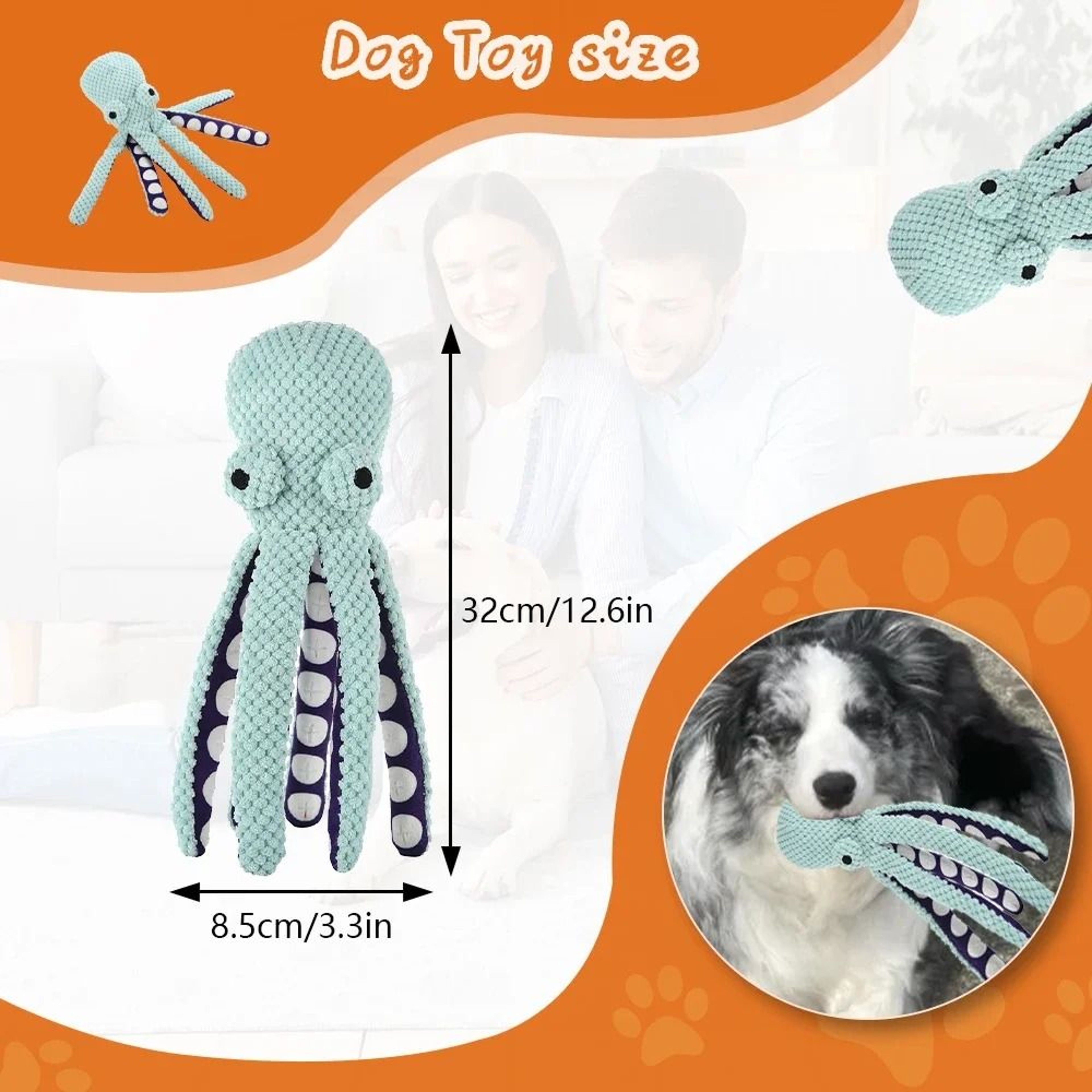 OctoFlex Interactive Squeaky Plush 1