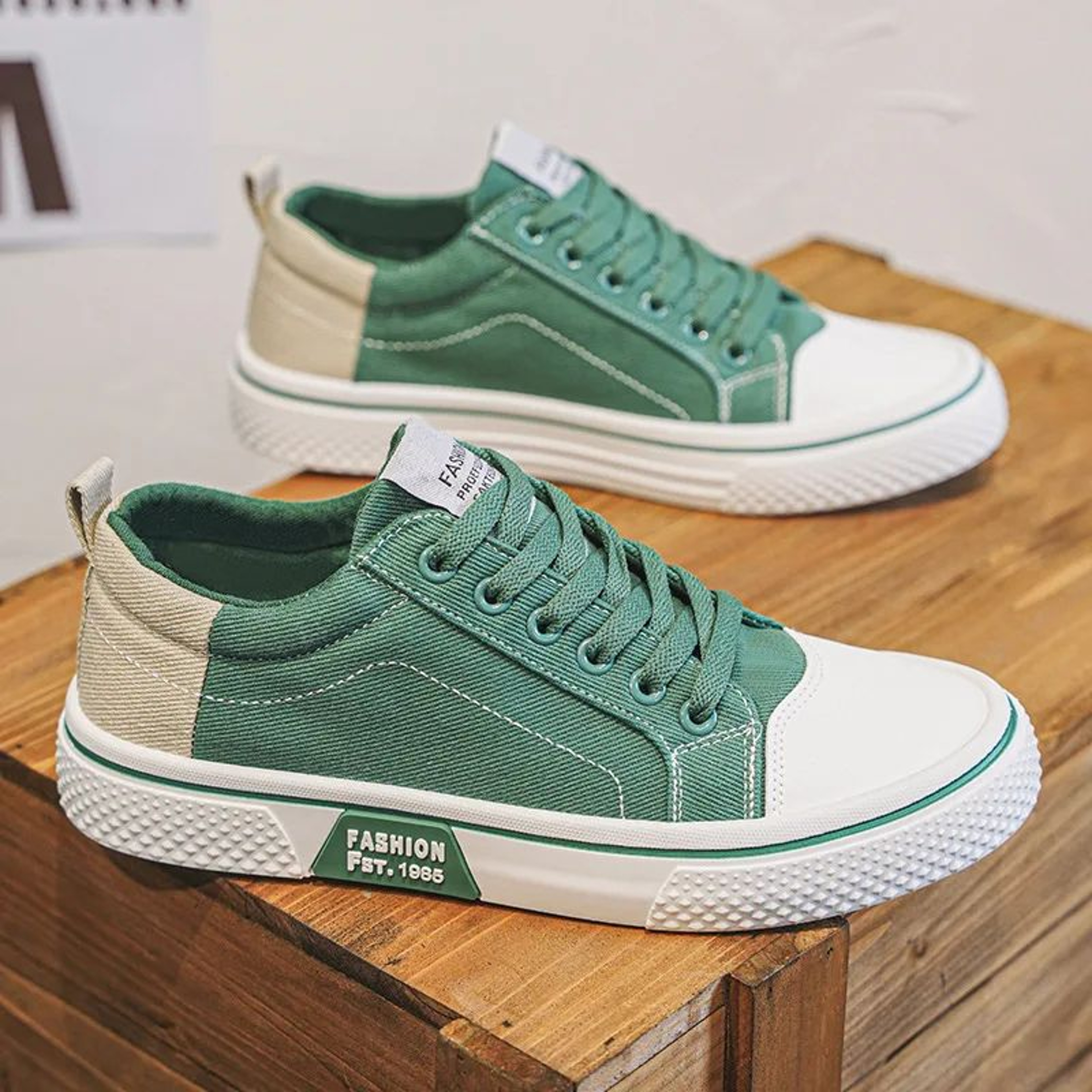 Men Casual Canvas Tooling Walking Sneakers Plus Size White 6