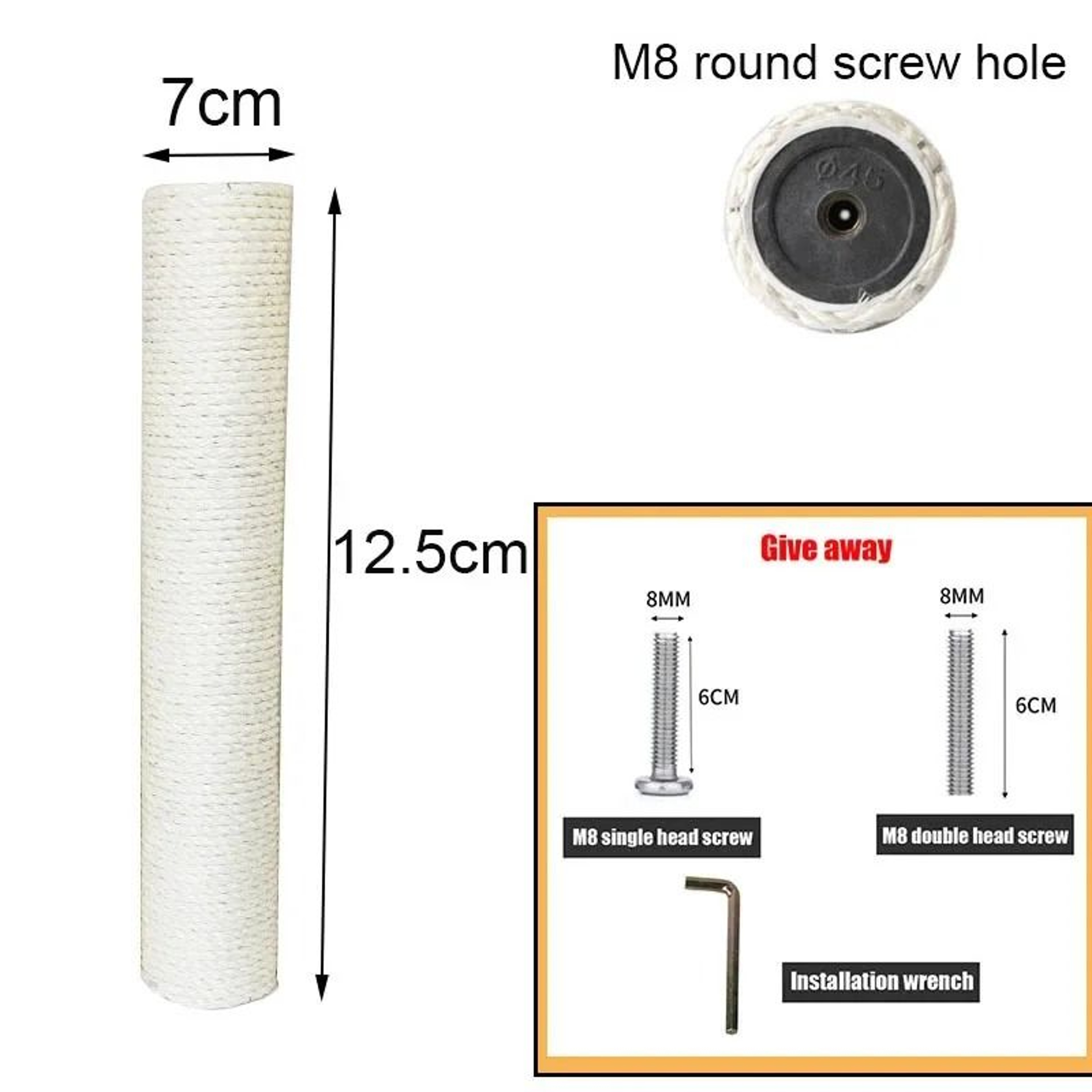 PVC Sisal Scratching Post Replacement 6