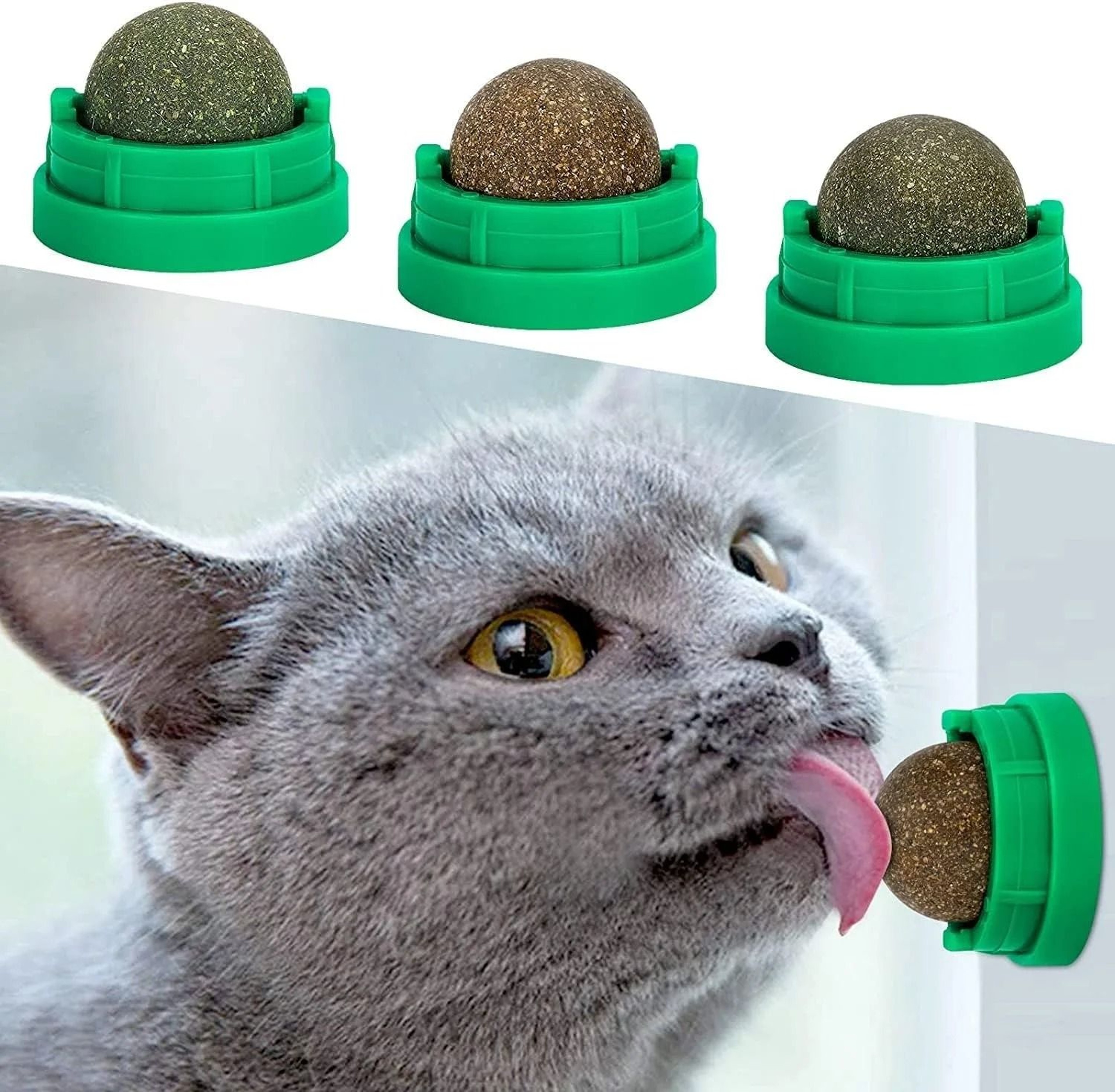 Natural Rotating Catnip Wall Balls 0