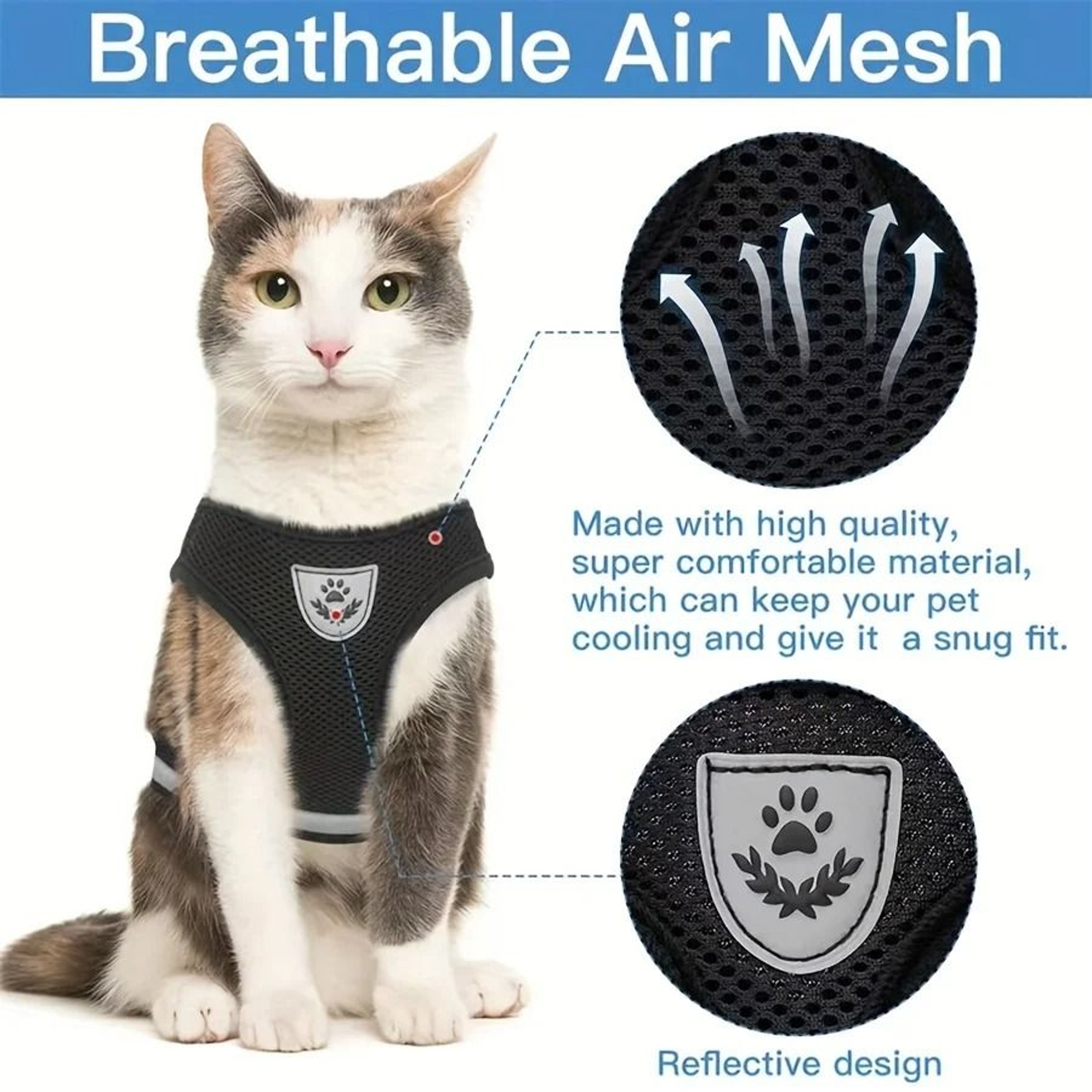 EscapeProof Breathable Mesh Cat Harness 4