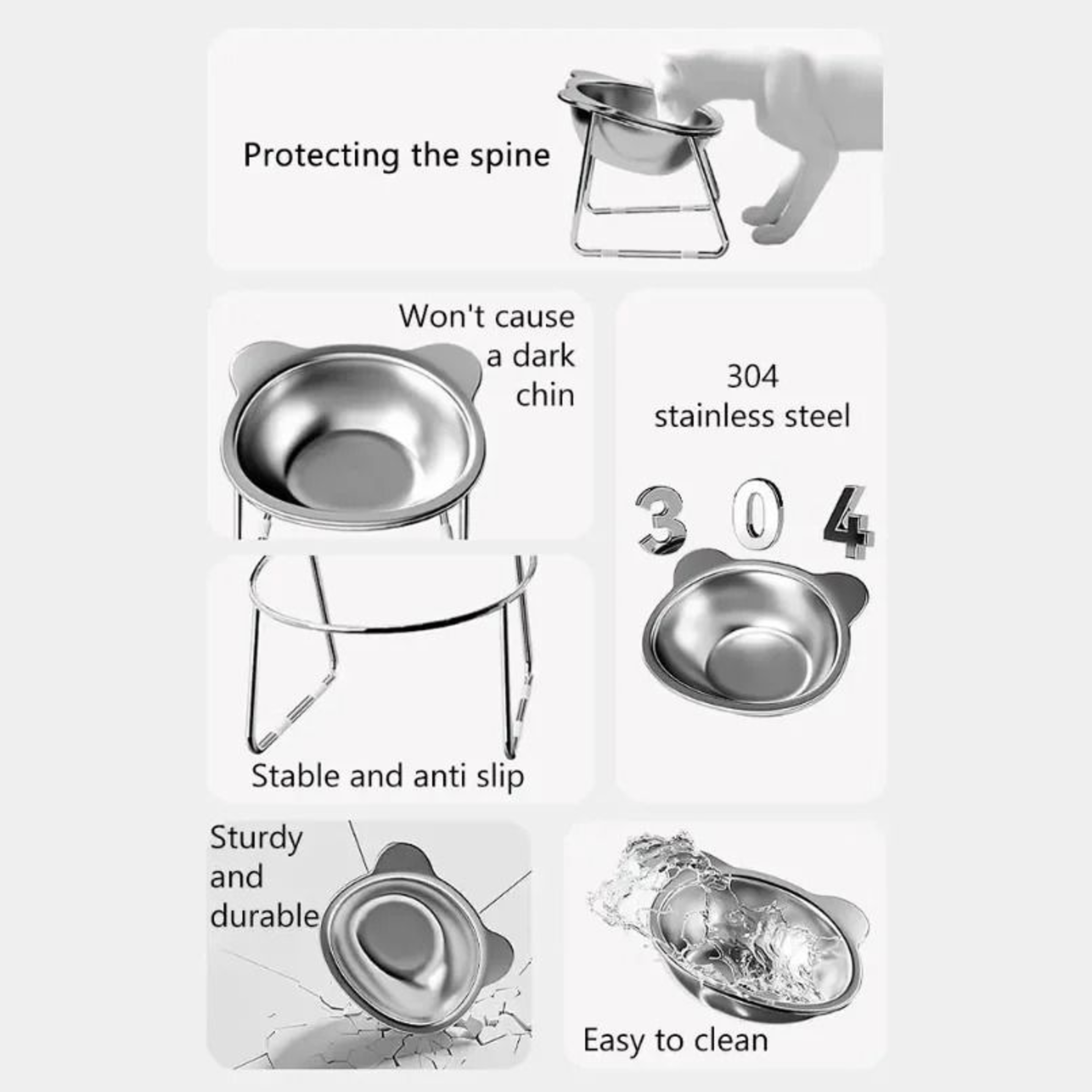 Tilted 15 Degrees Stainless Steel Elevated Feeder 3