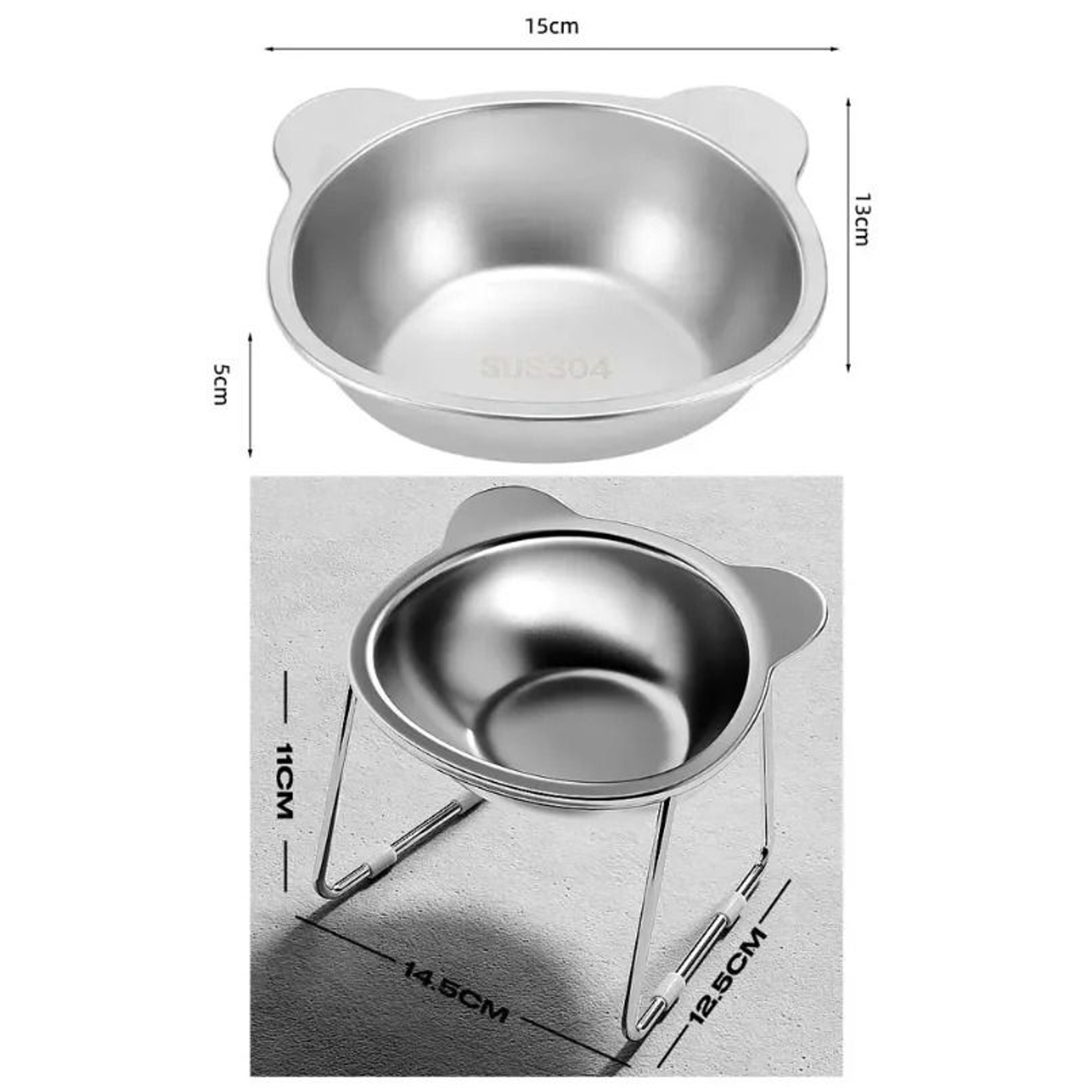 Tilted 15 Degrees Stainless Steel Elevated Feeder 5