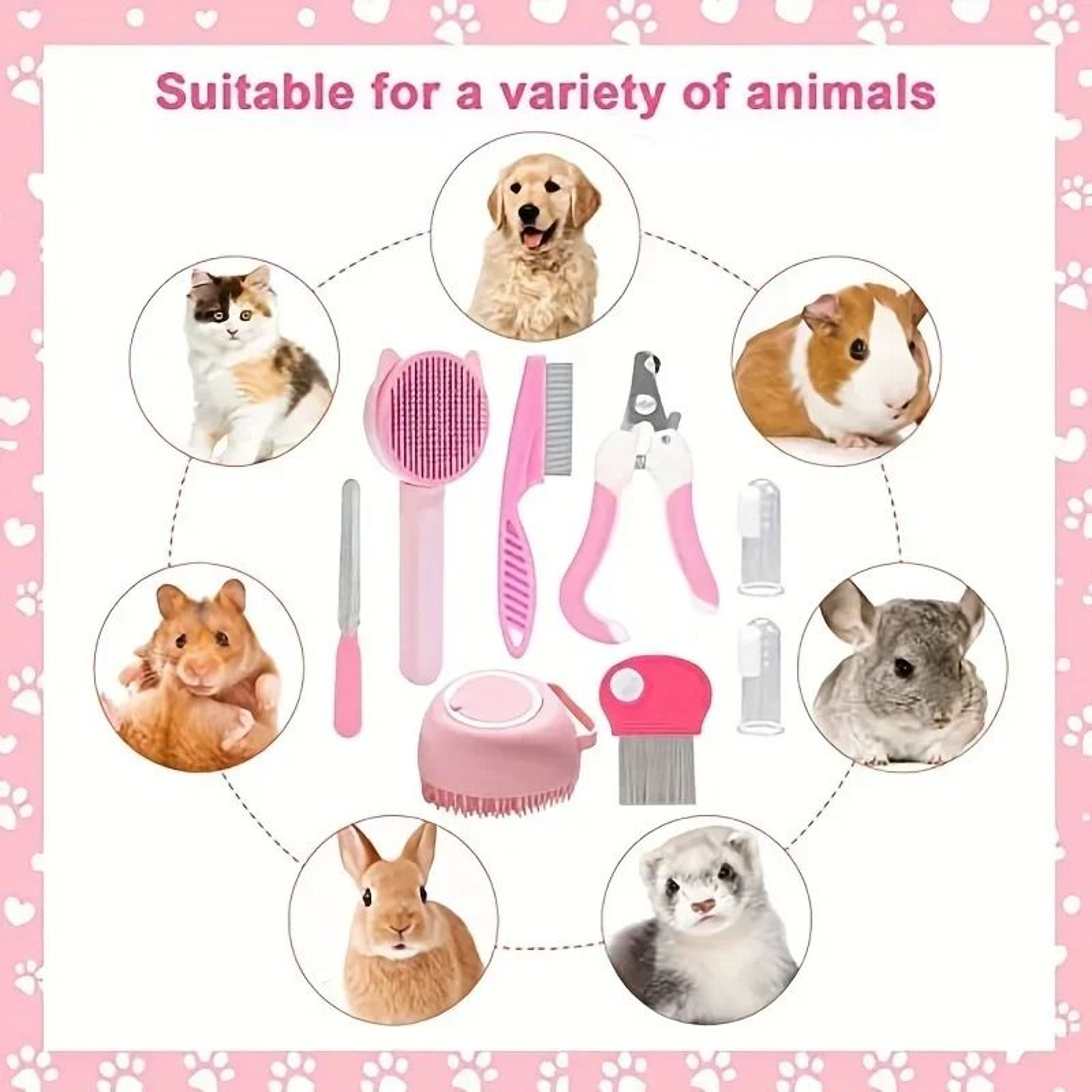 Professional 8Piece Feline Grooming  Spa Kit 2