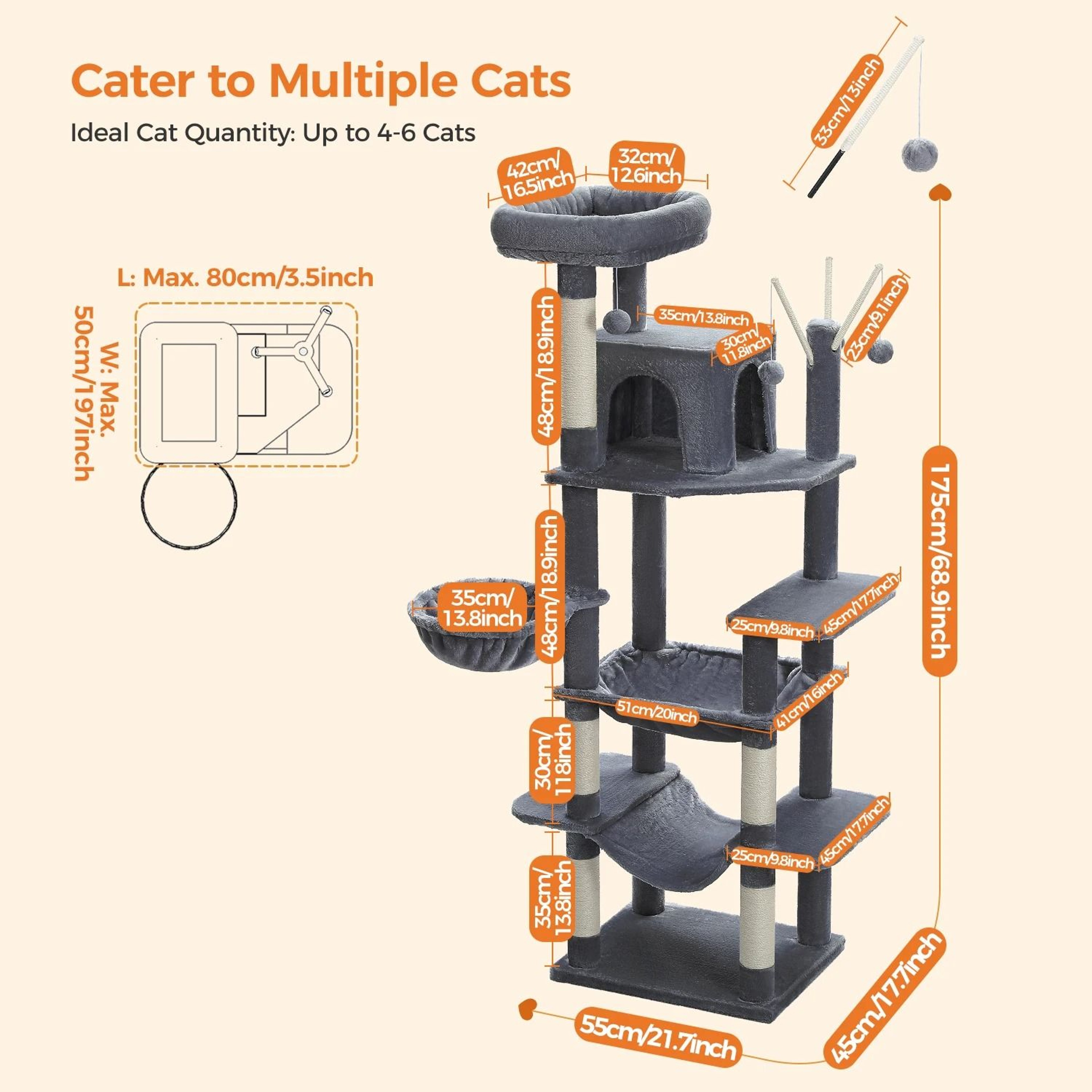 Jumbo Deluxe MultiLevel Tall Cat Tower 5