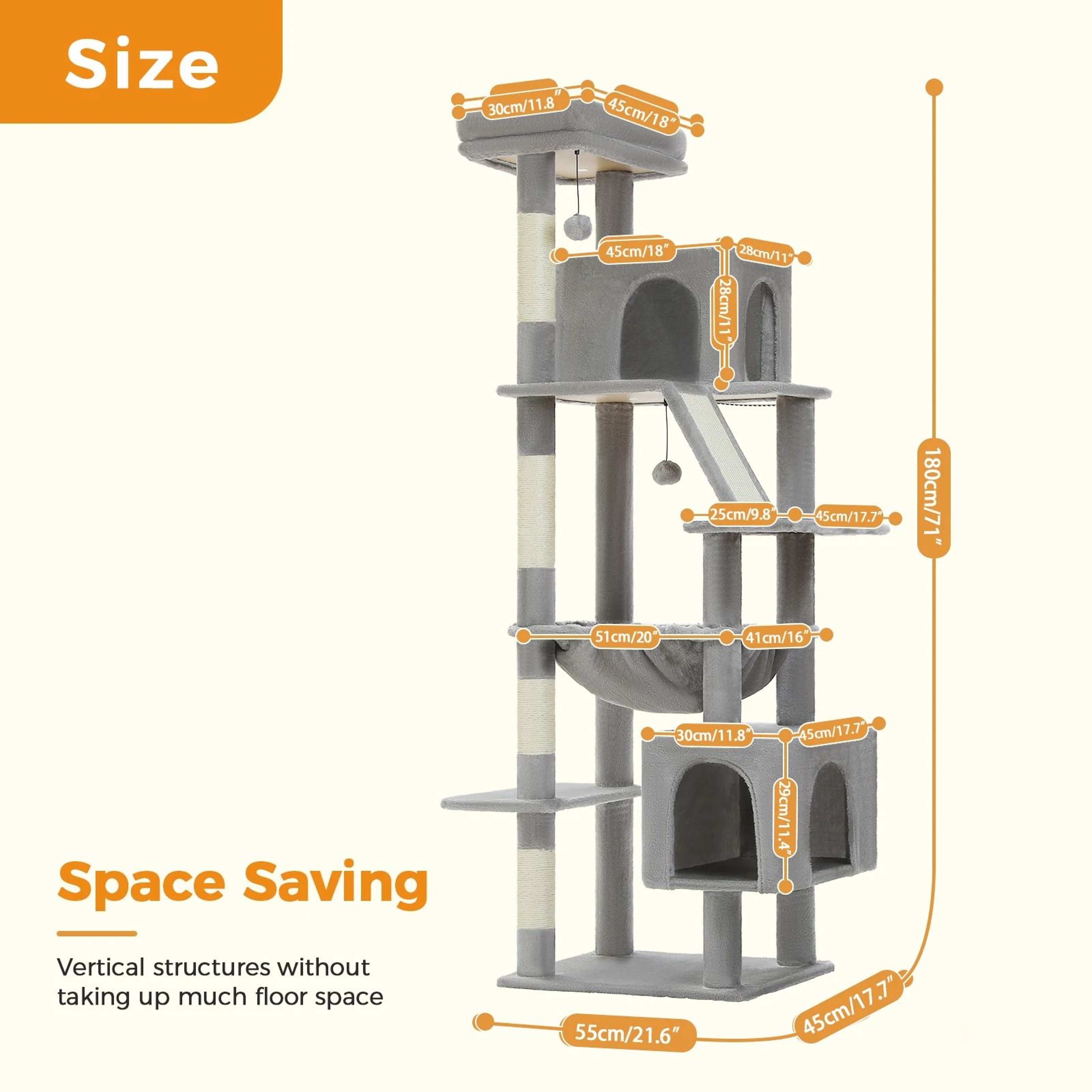 Majestic 180cm MultiLevel Estate For Large Cats 2