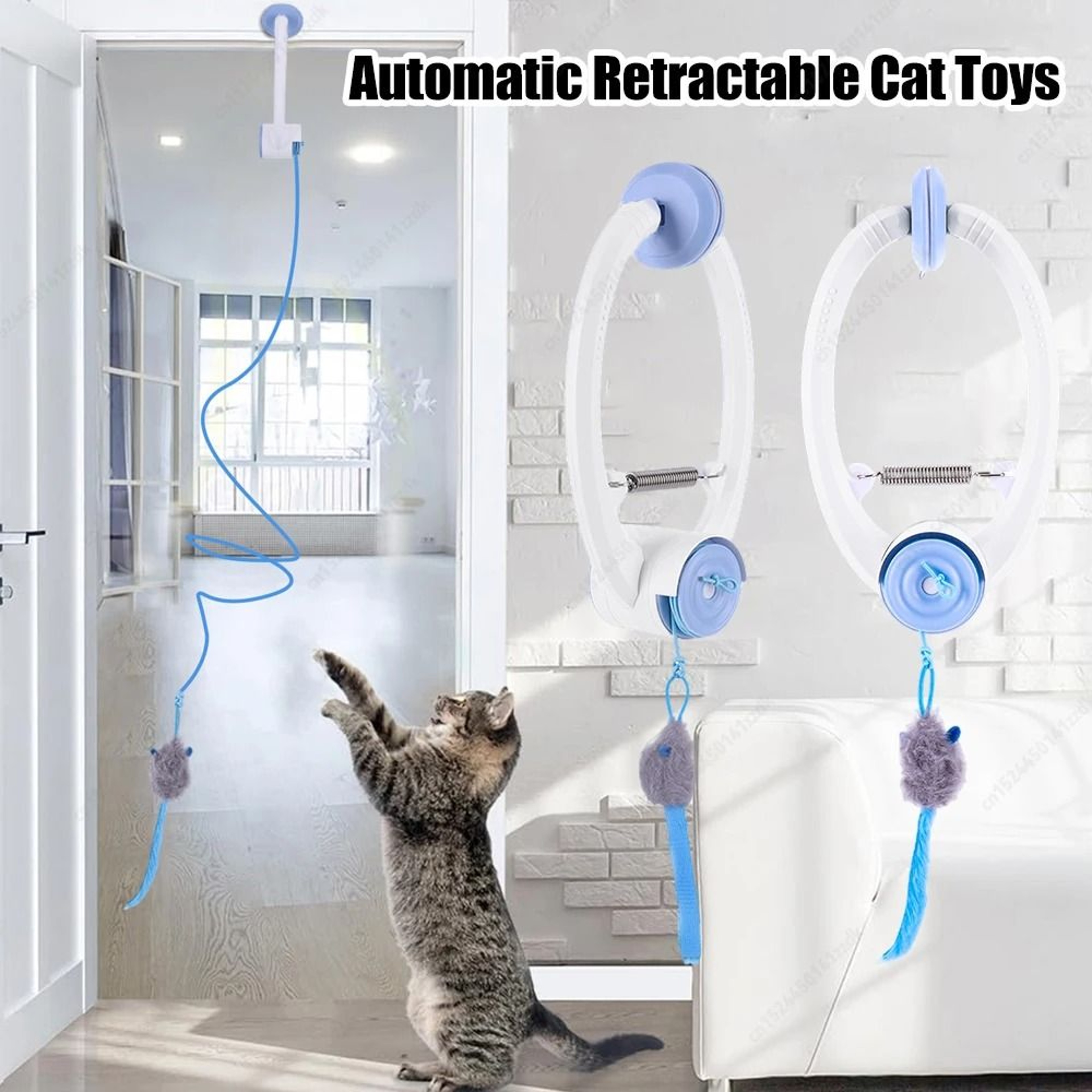 Automatic Retractable DoorHanging Kitten Toy 0