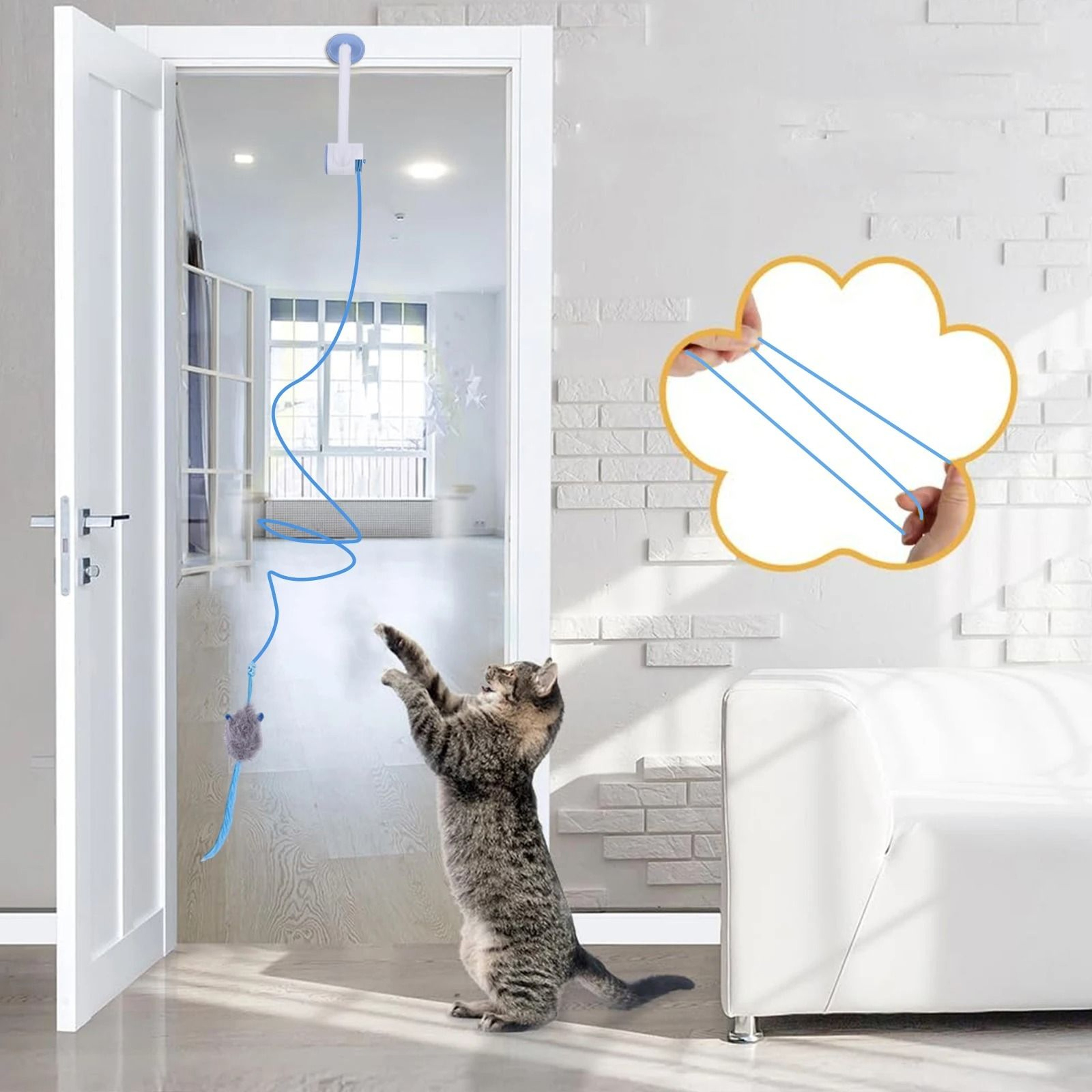 Automatic Retractable DoorHanging Kitten Toy 5