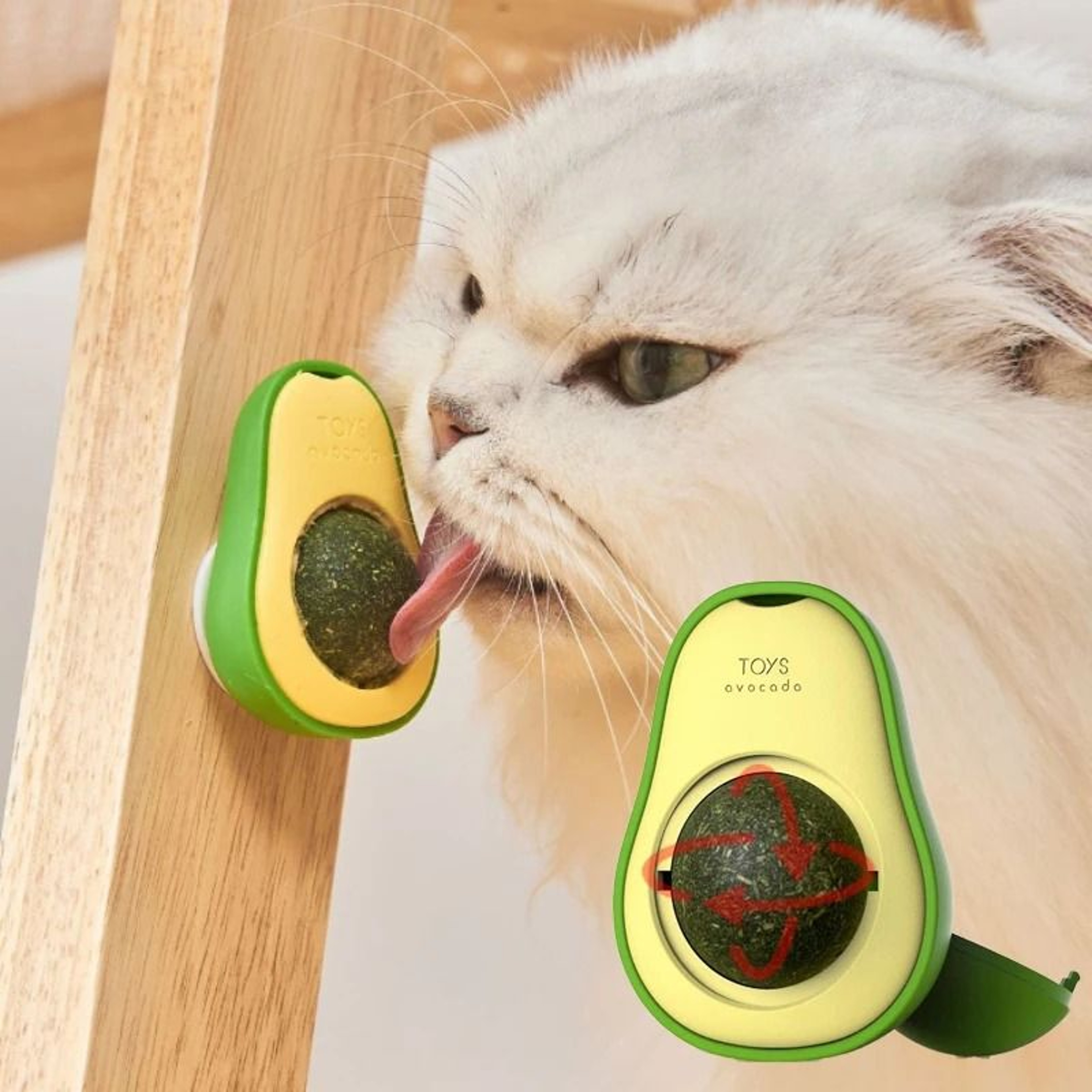 Natural Avocado Catnip WallMount Ball 0