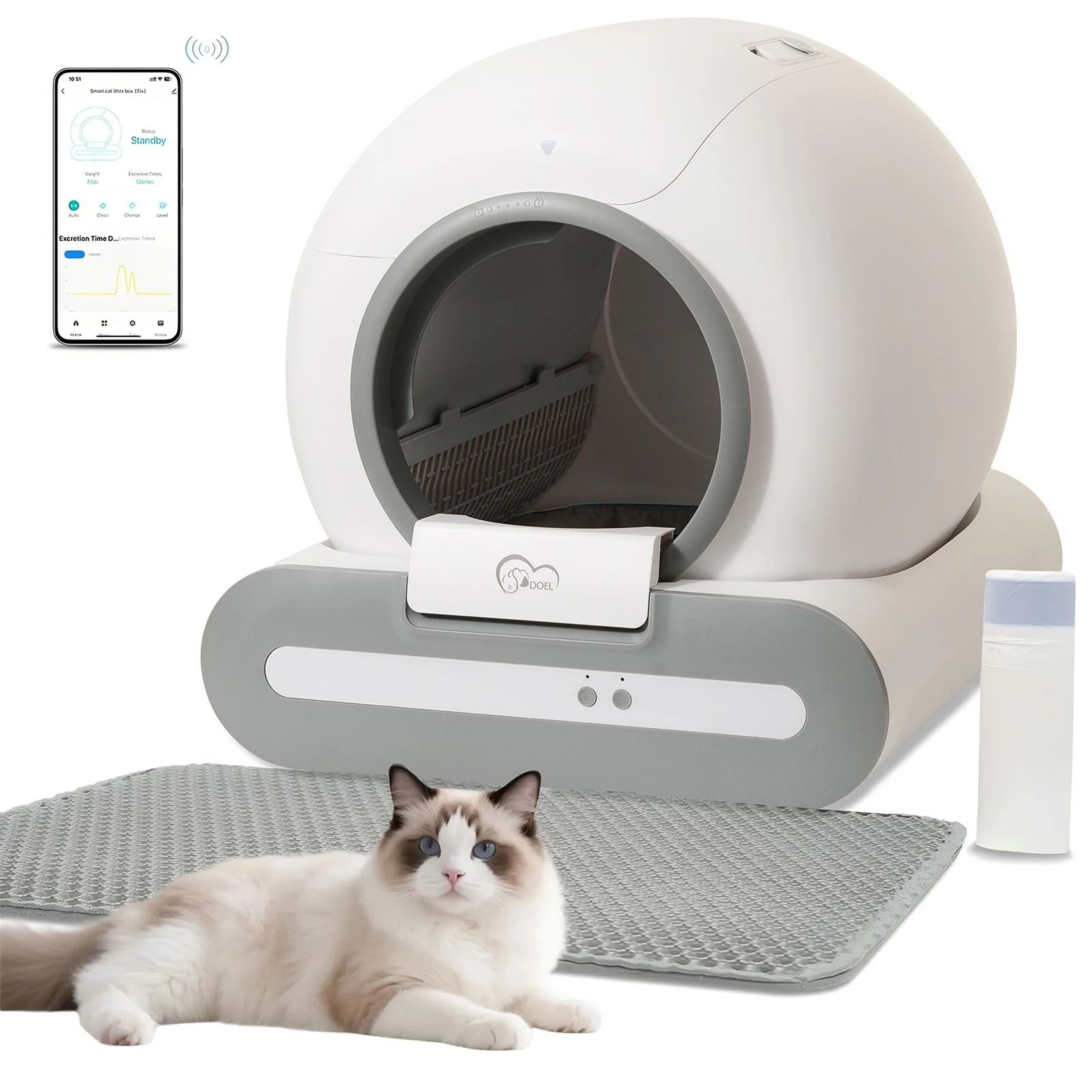 DOEL 65L Intelligent FreshSphere SelfCleaning Litter Box 0