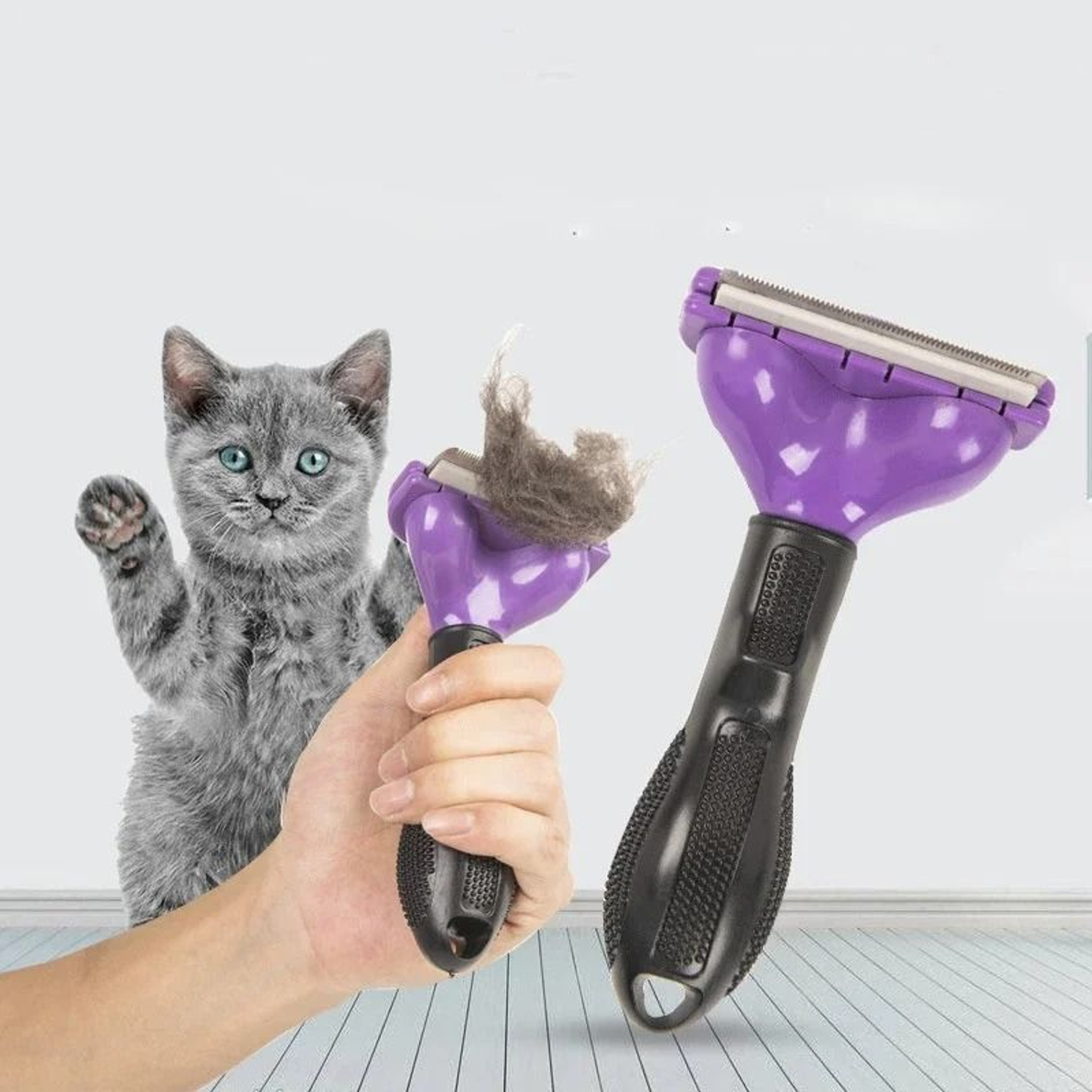 SelfCleaning Pet DeShedding Brush 4