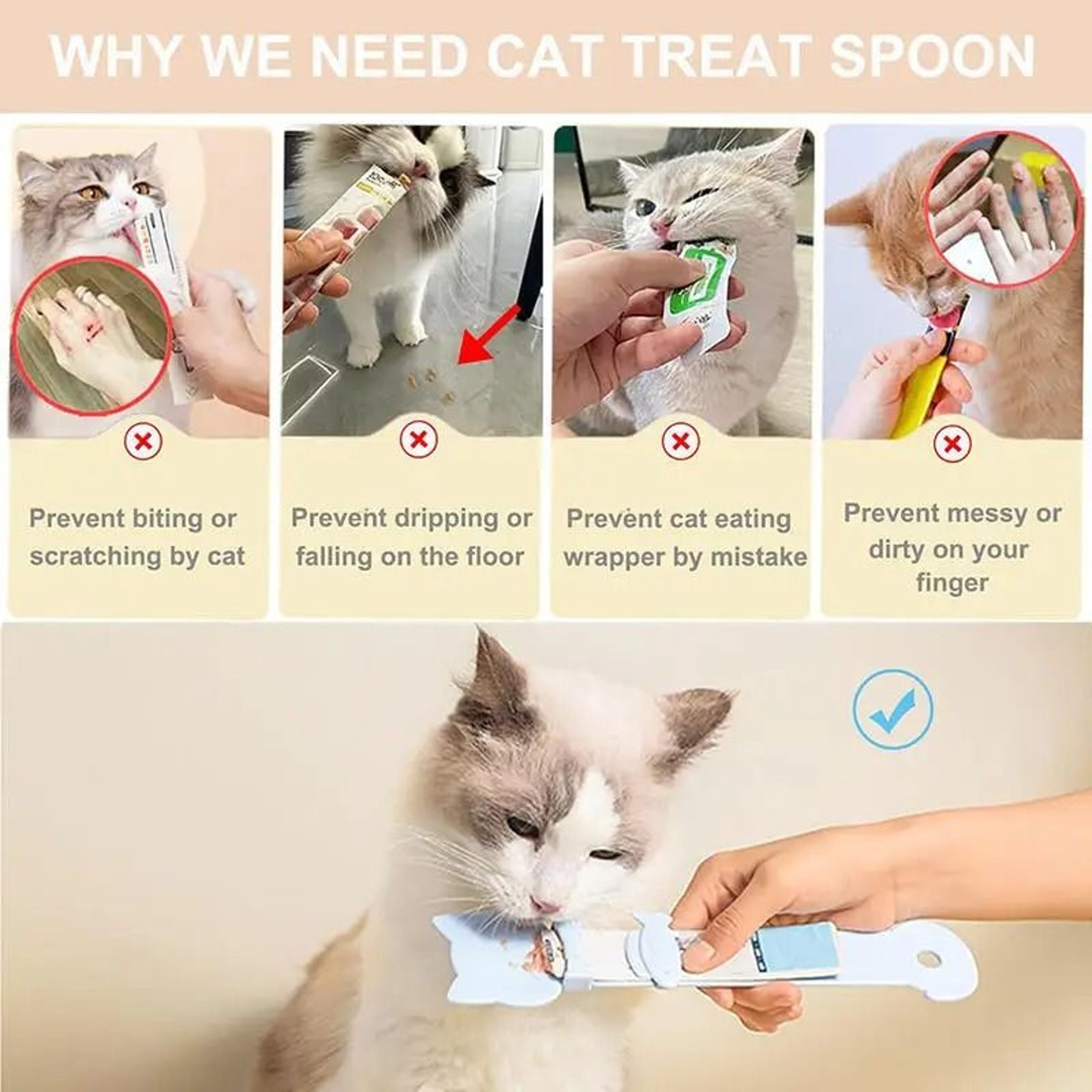 Cat Strip Squeeze Feeder Spoon 1