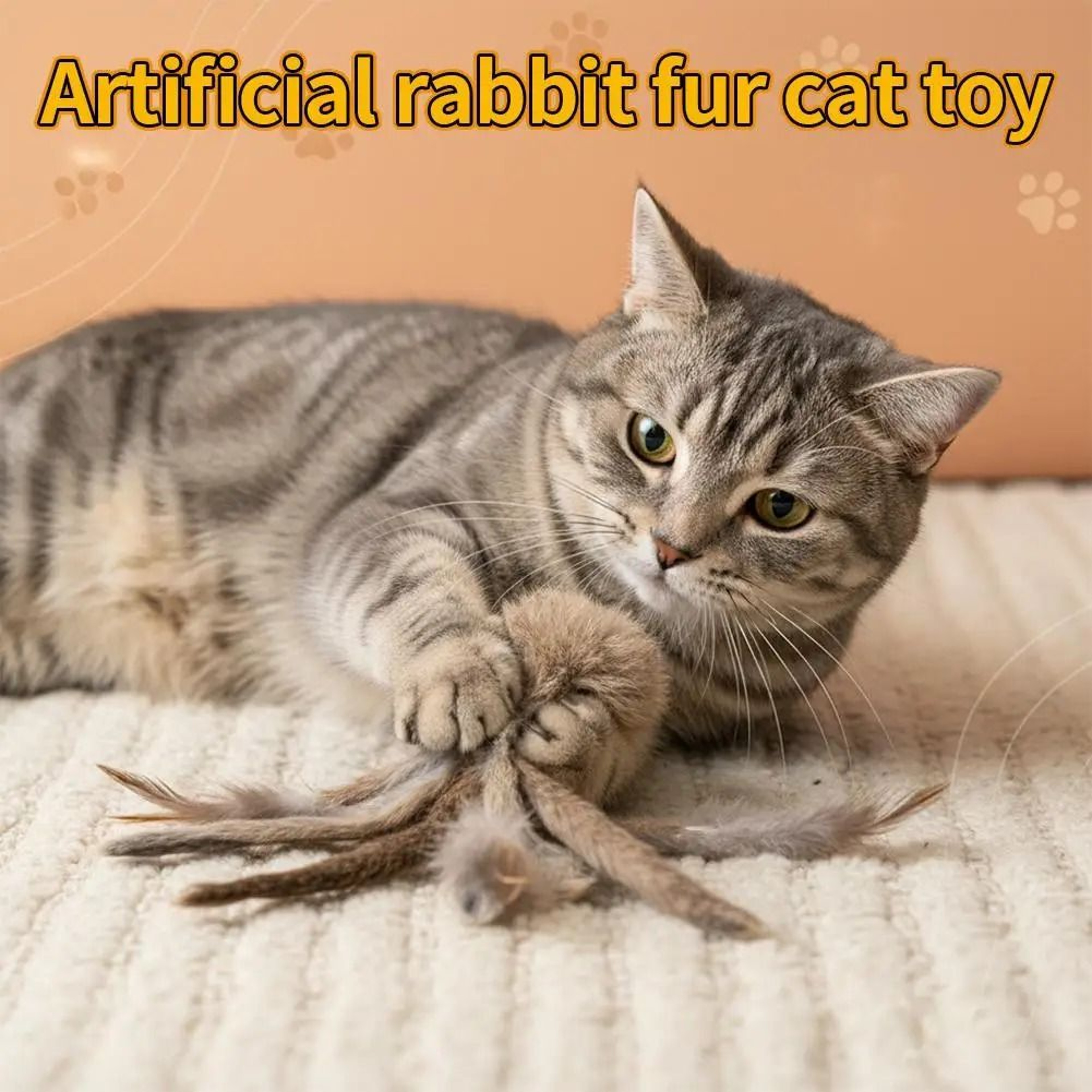 Faux Rabbit Fur Interactive Kicker Toy 1