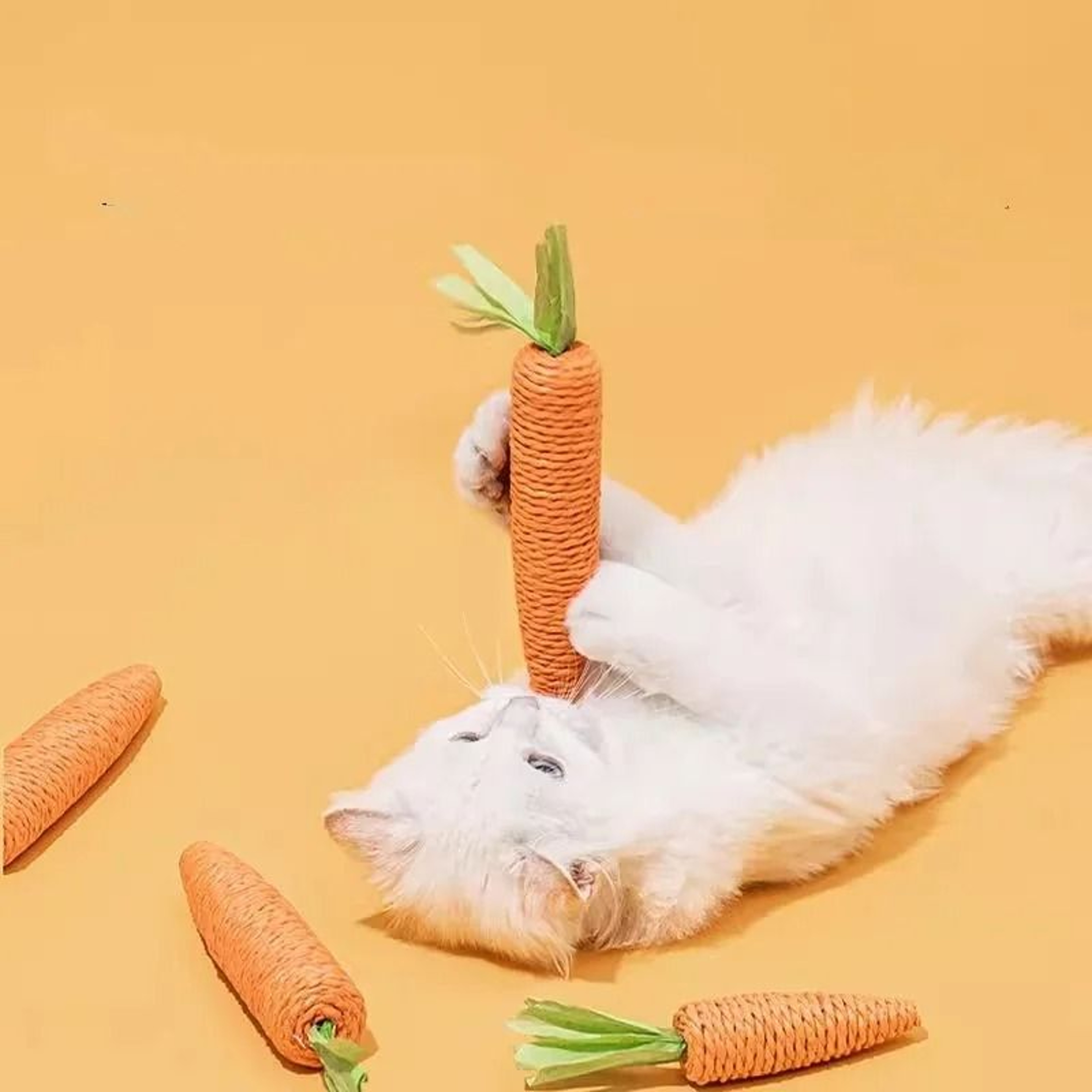Woven Carrot Cat Teething  Kicker Toy 4