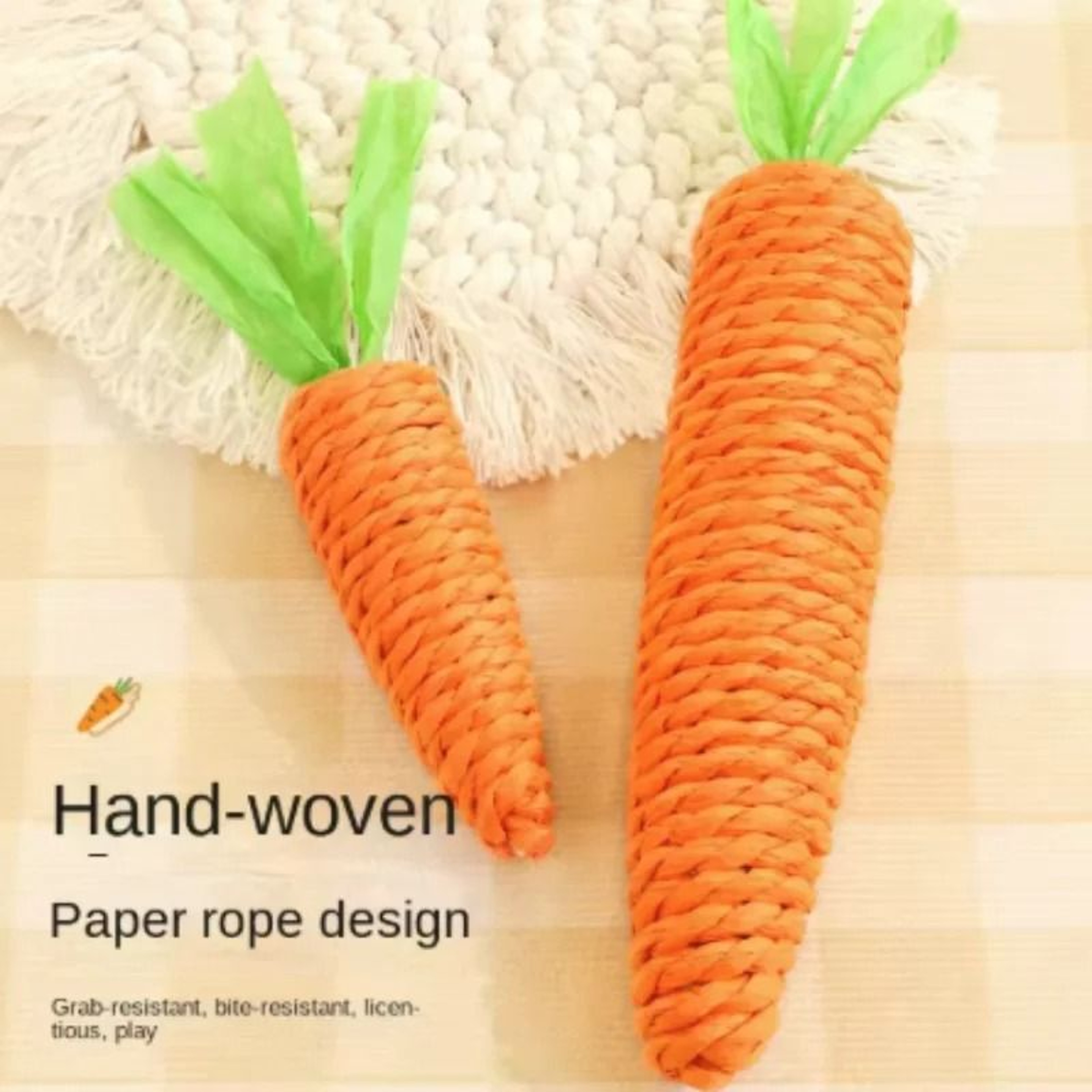 Woven Carrot Cat Teething  Kicker Toy 5