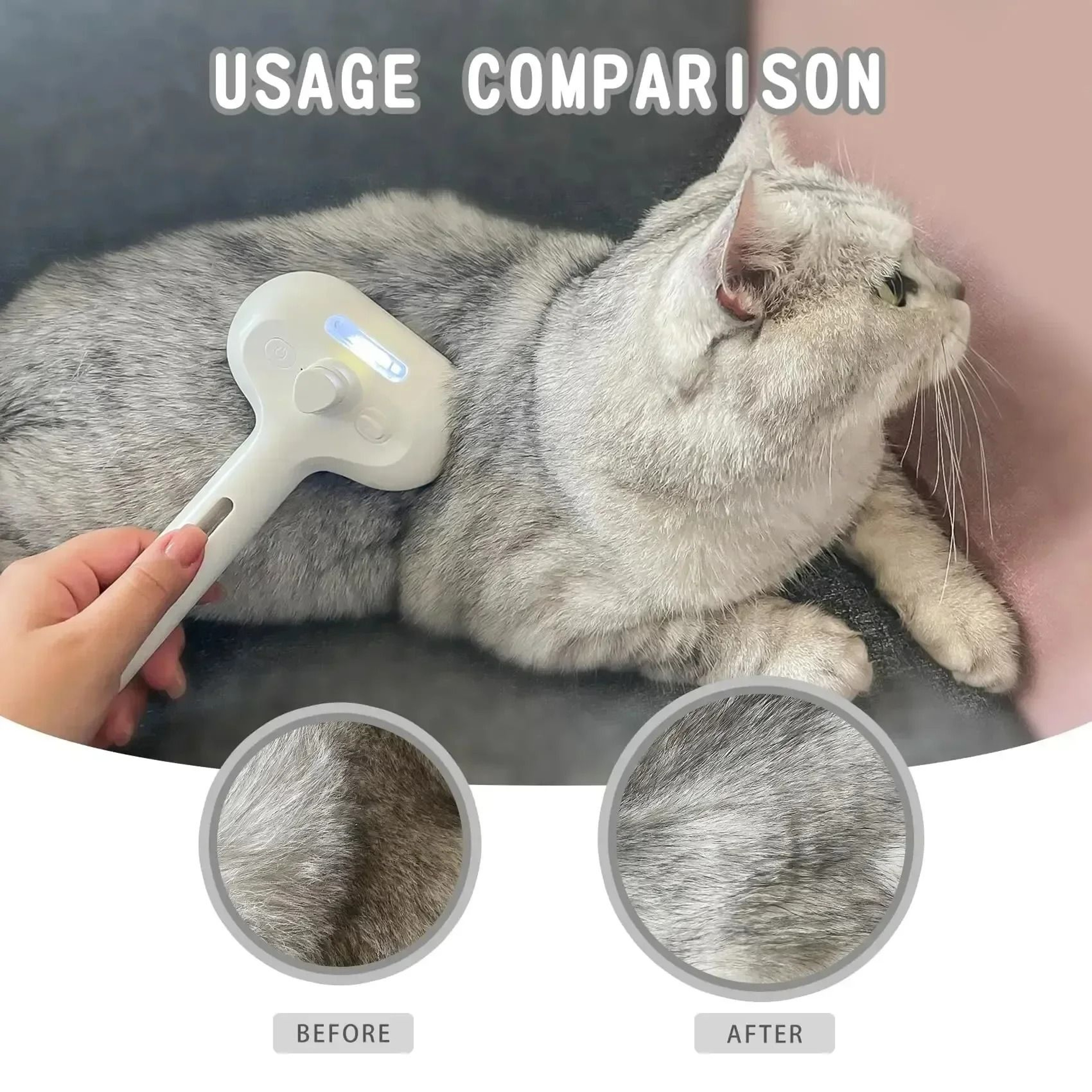 3in1 Electric Pet Steam Grooming Brush 3