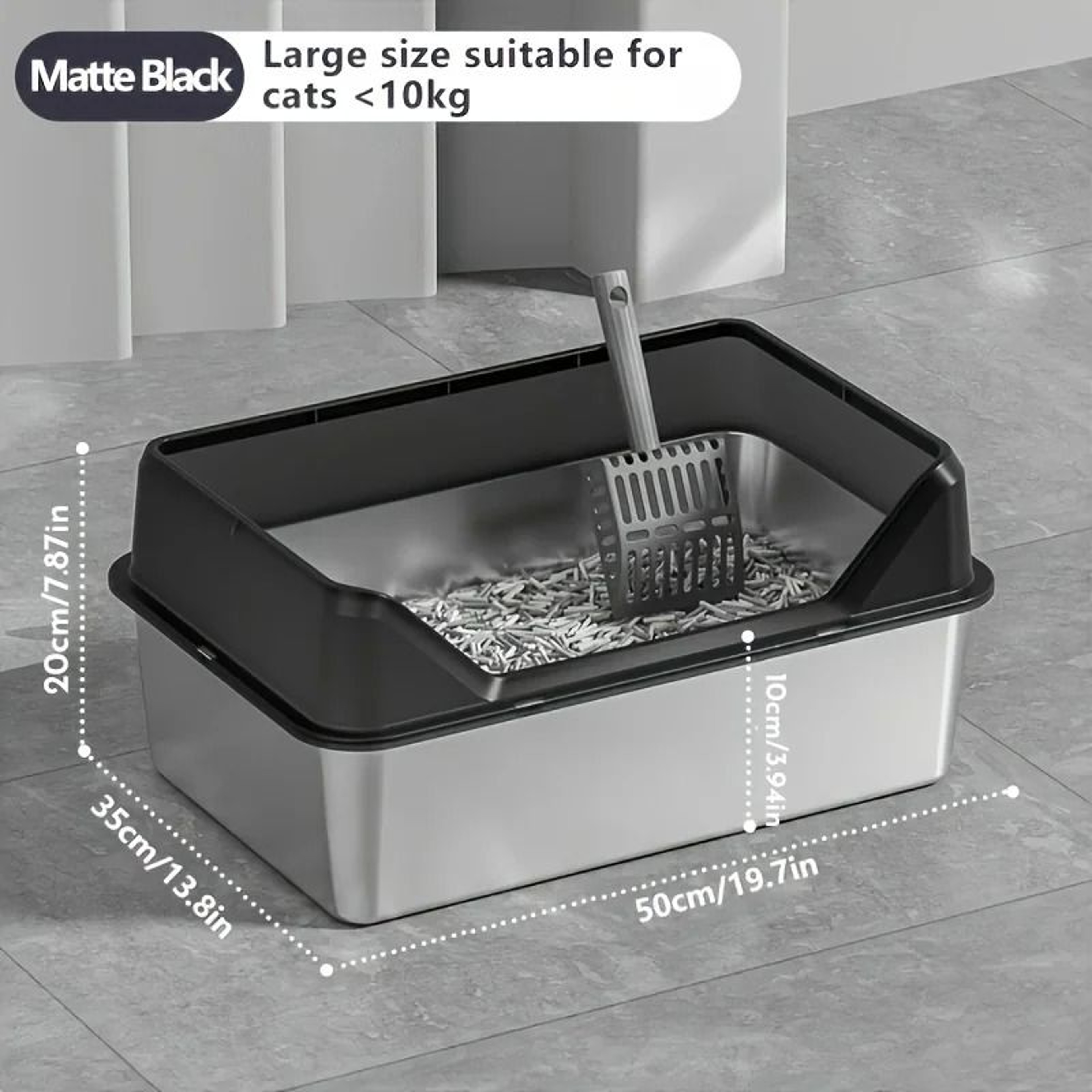 KEMORELA XL Stainless Steel Litter Enclosure 12