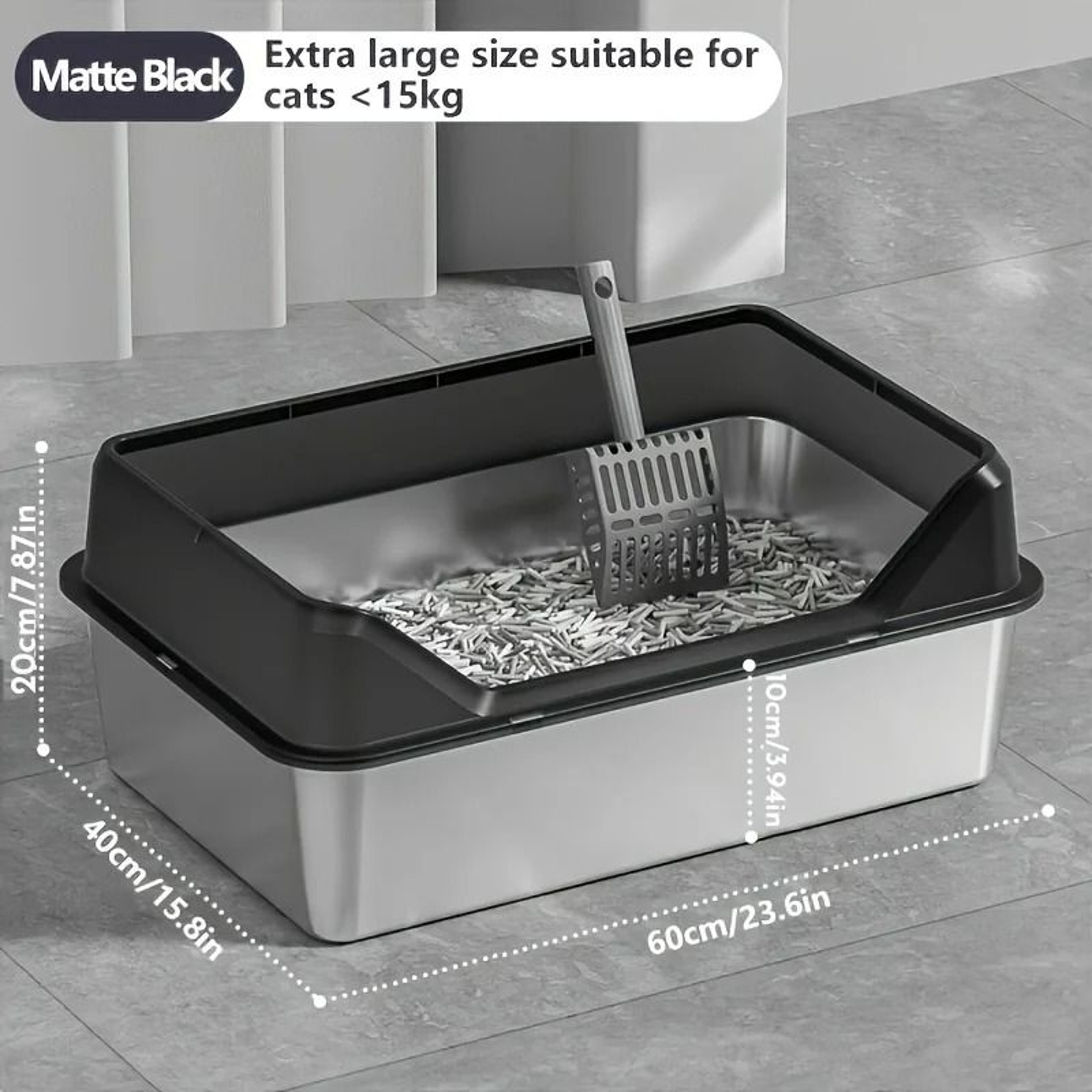 KEMORELA XL Stainless Steel Litter Enclosure 13