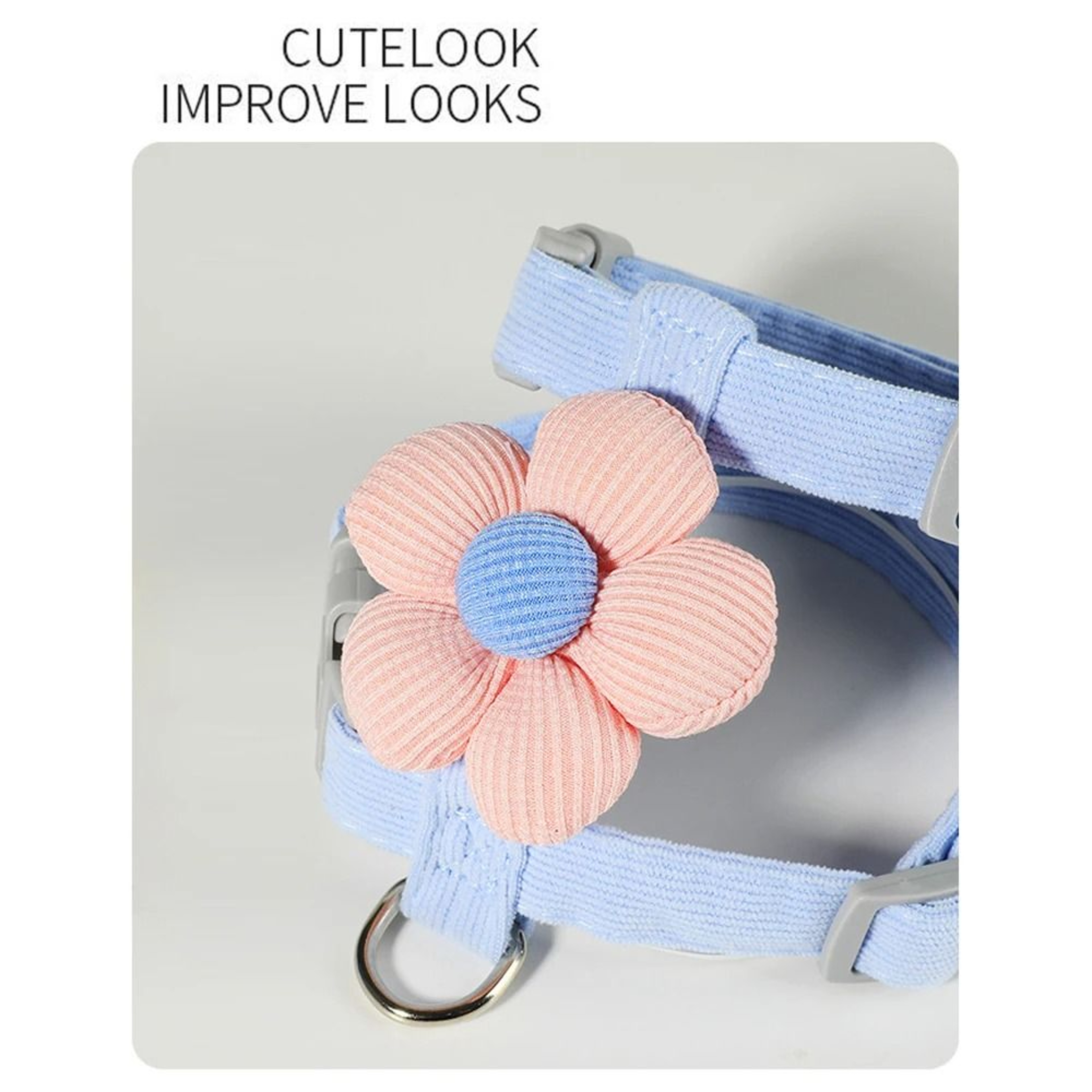 Pastel Flower Harness  Leash Set 4