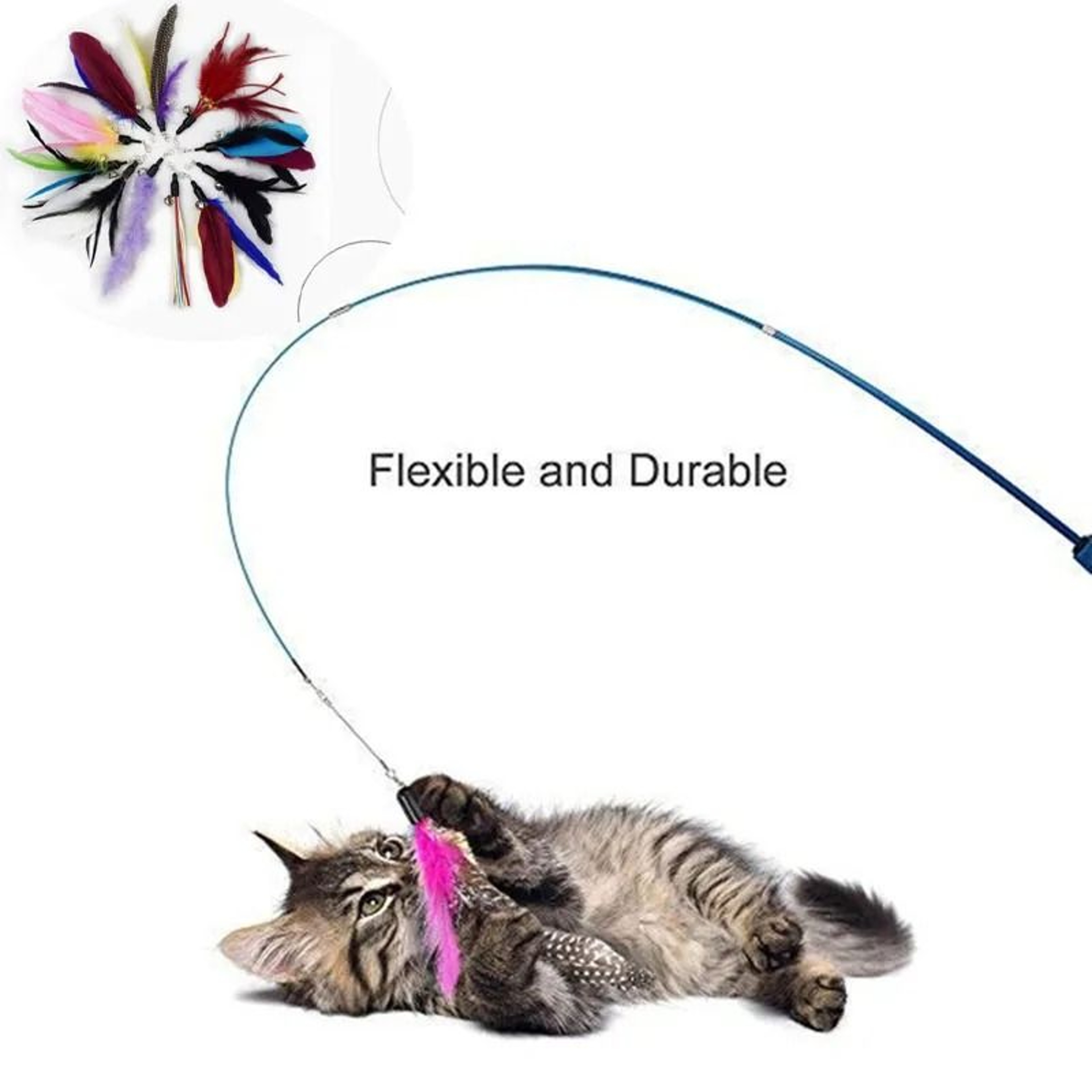 Professional 3Section Telescopic Feather Teaser 2
