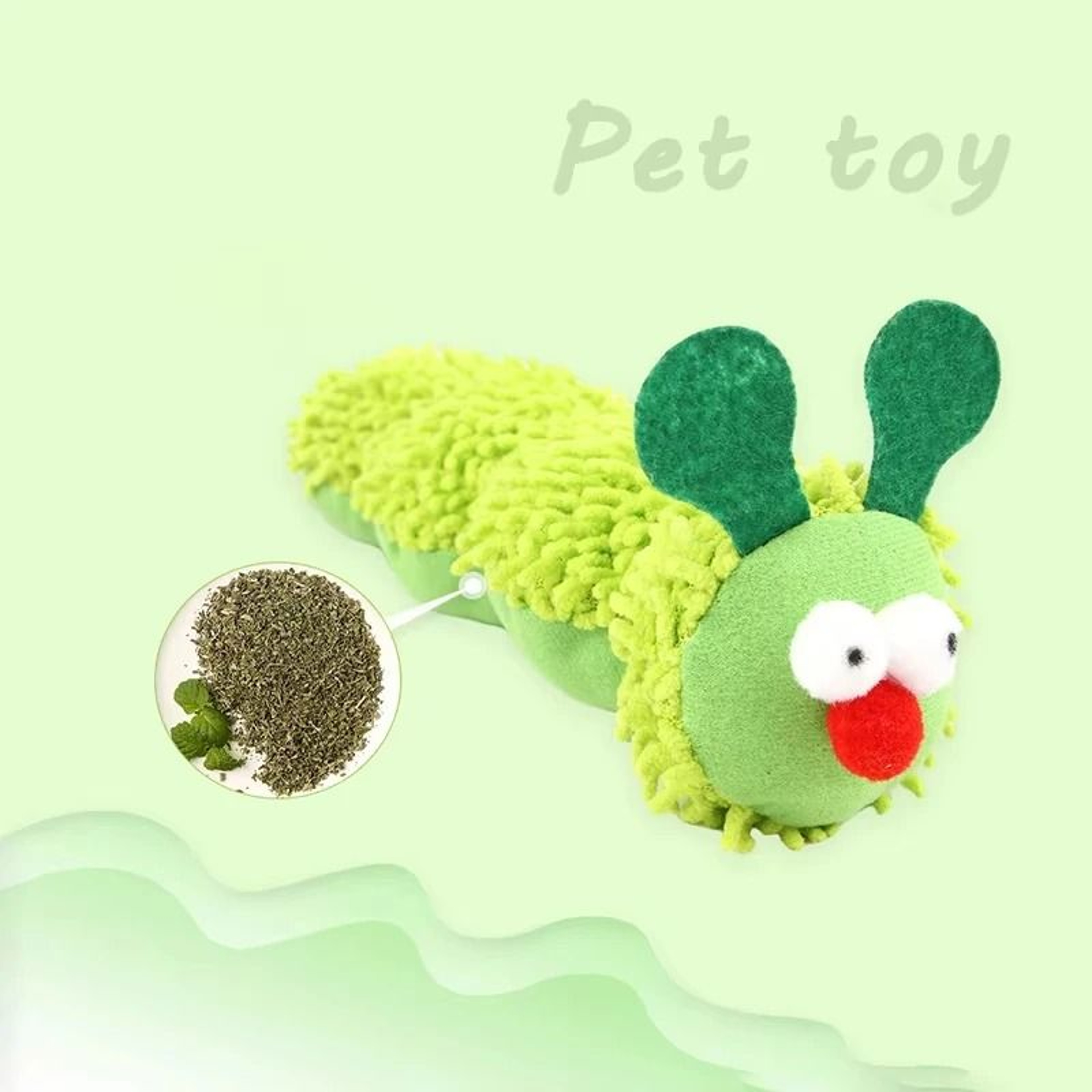 Interactive Caterpillar Catnip  Silvervine Molar Toy 2