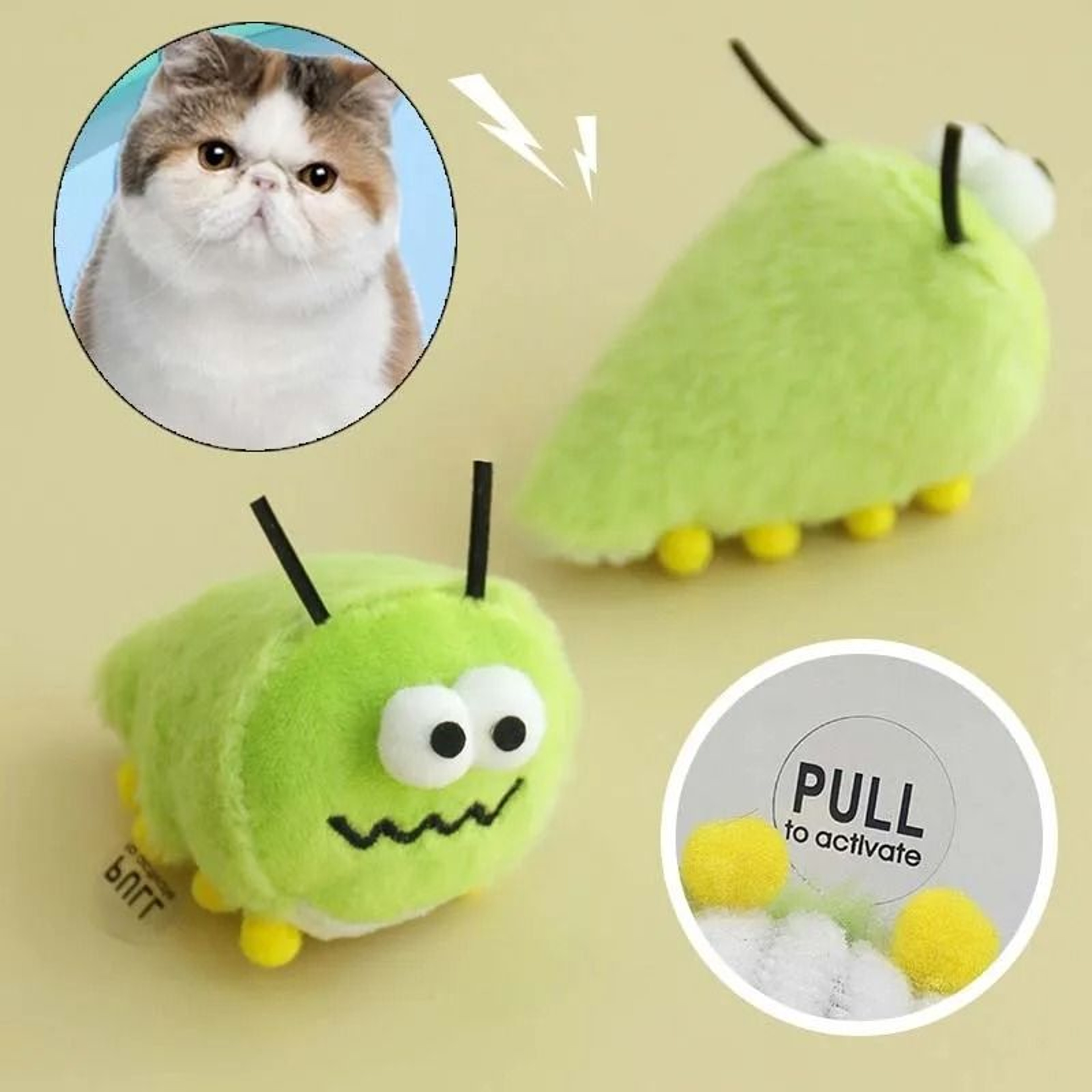 Green Garden Bug Interactive Catnip Toy 0