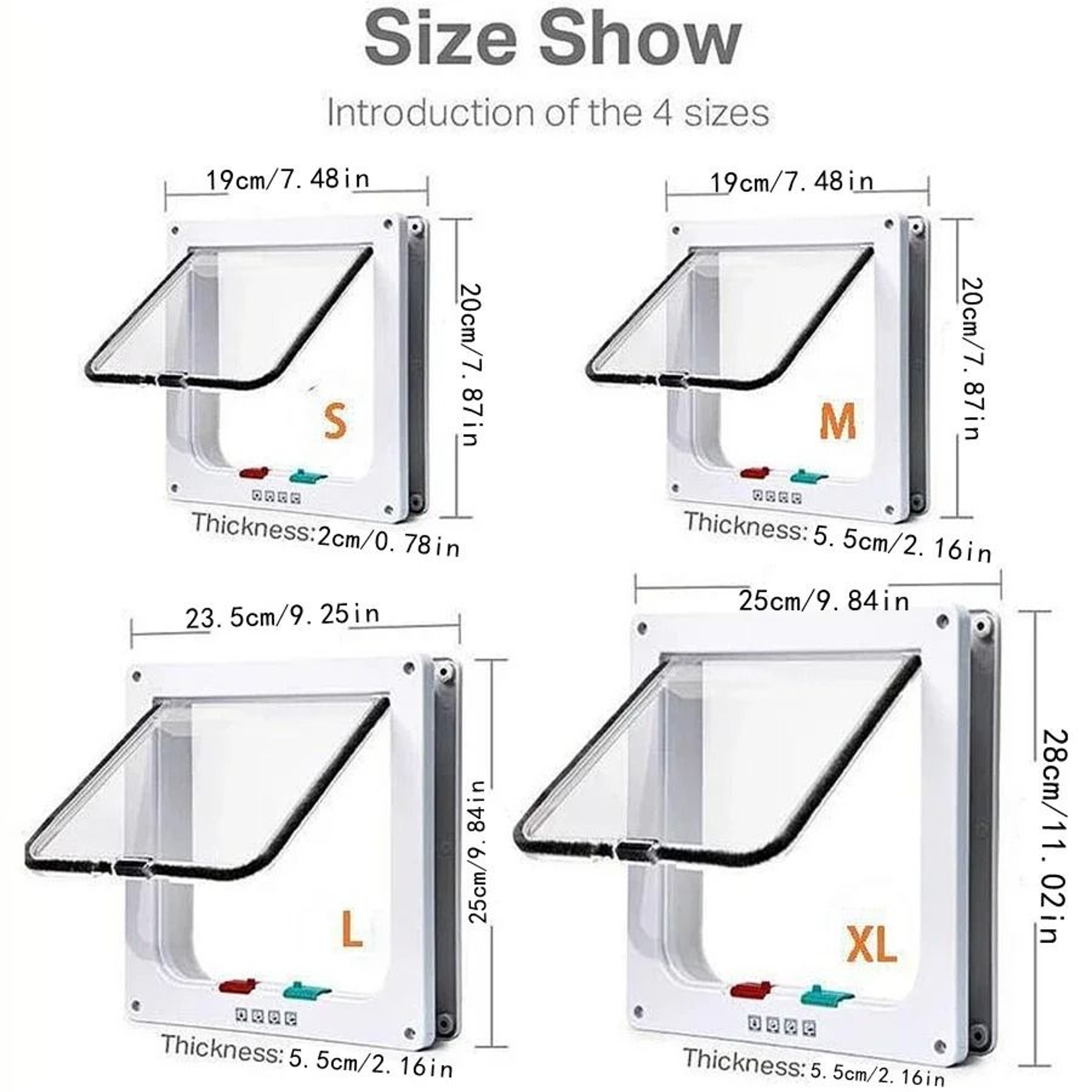 SafeGuard 4Way Locking Weatherproof Cat Door 2