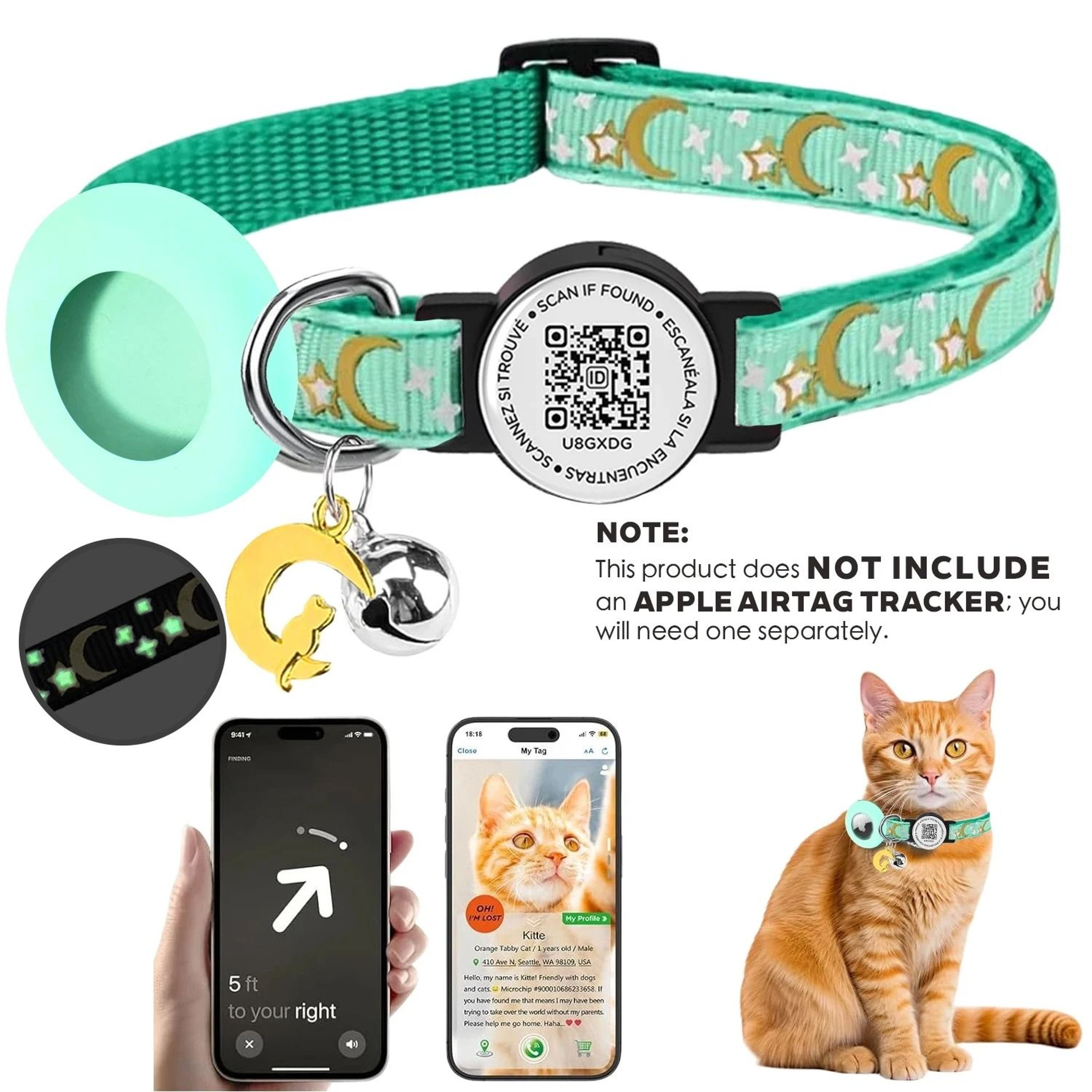 AeroTrack AirTag QRIntegrated Safety Cat Collar 8