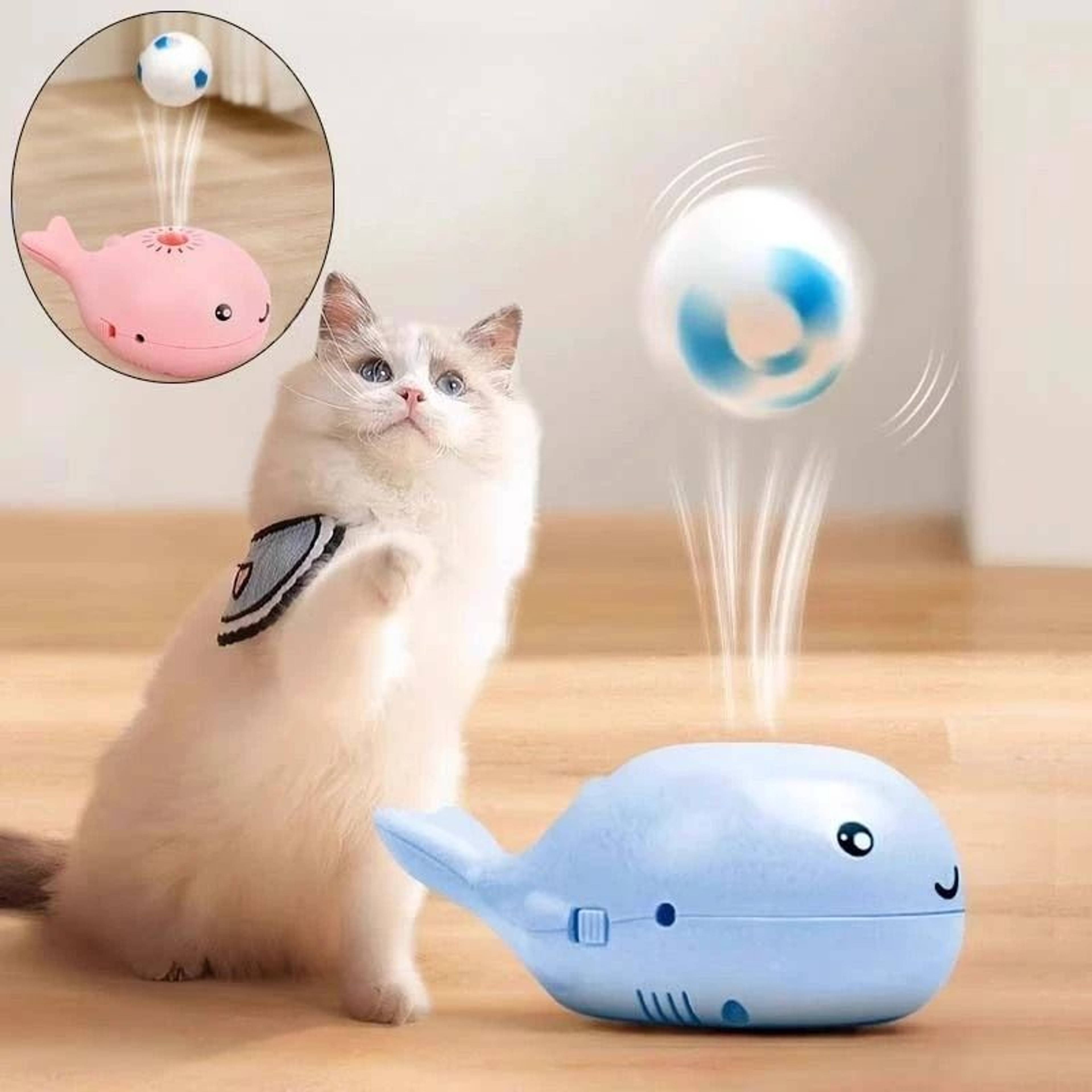 Floating Ball Electric Whale Cat Toy 0