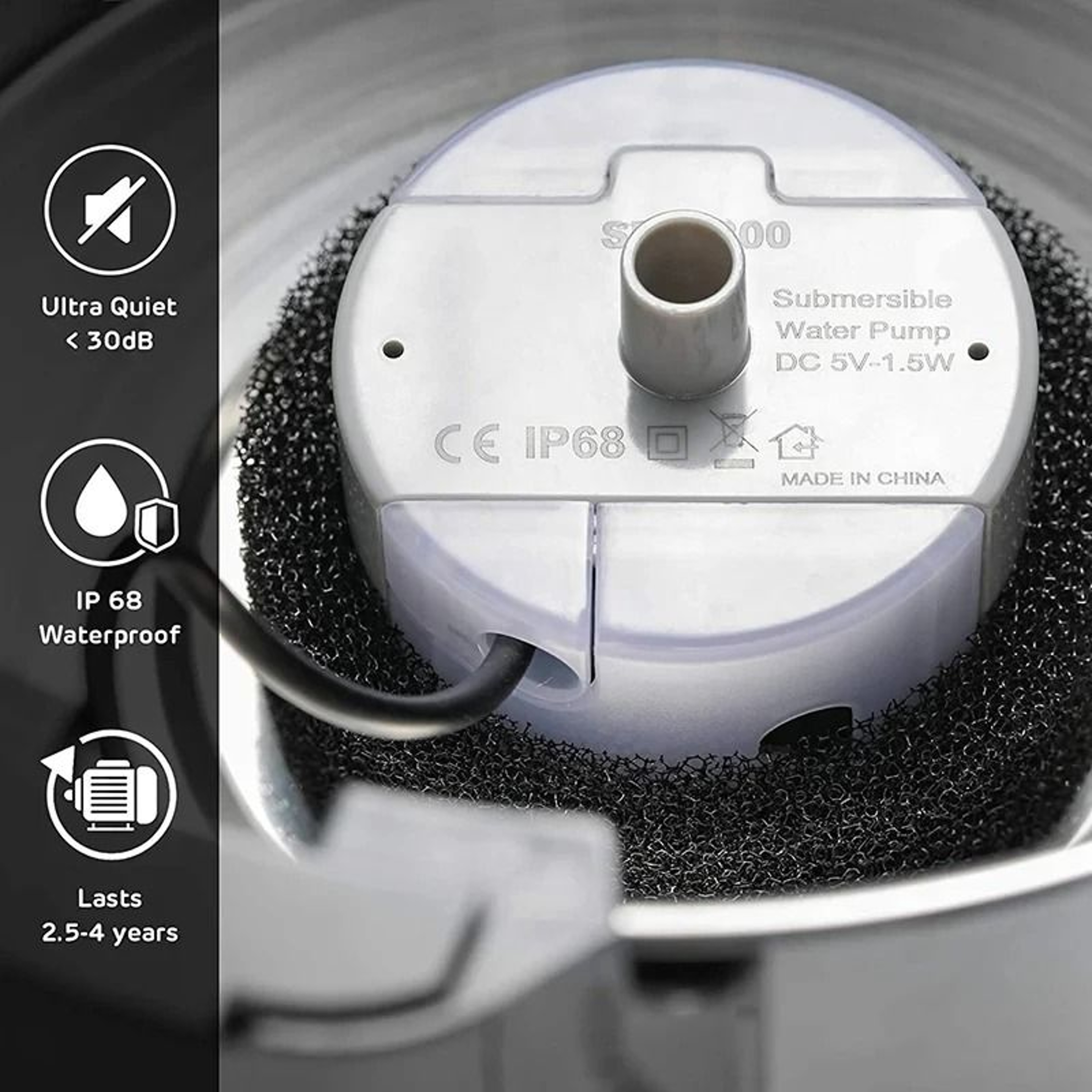 Submersible USB Pet Fountain Replacement Pump SMA800 4