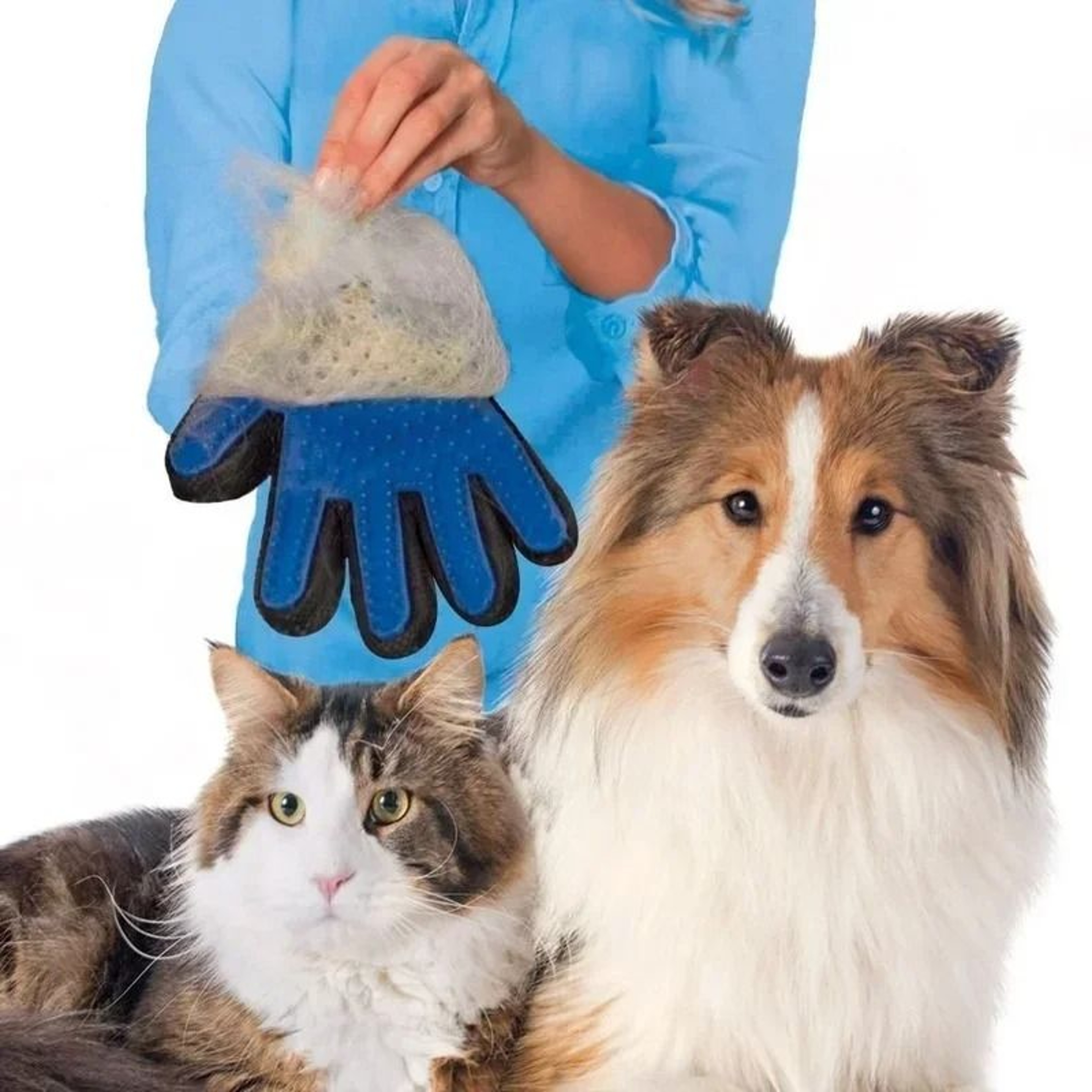 Silicone FiveFinger Pet DeShedding Grooming Glove 4