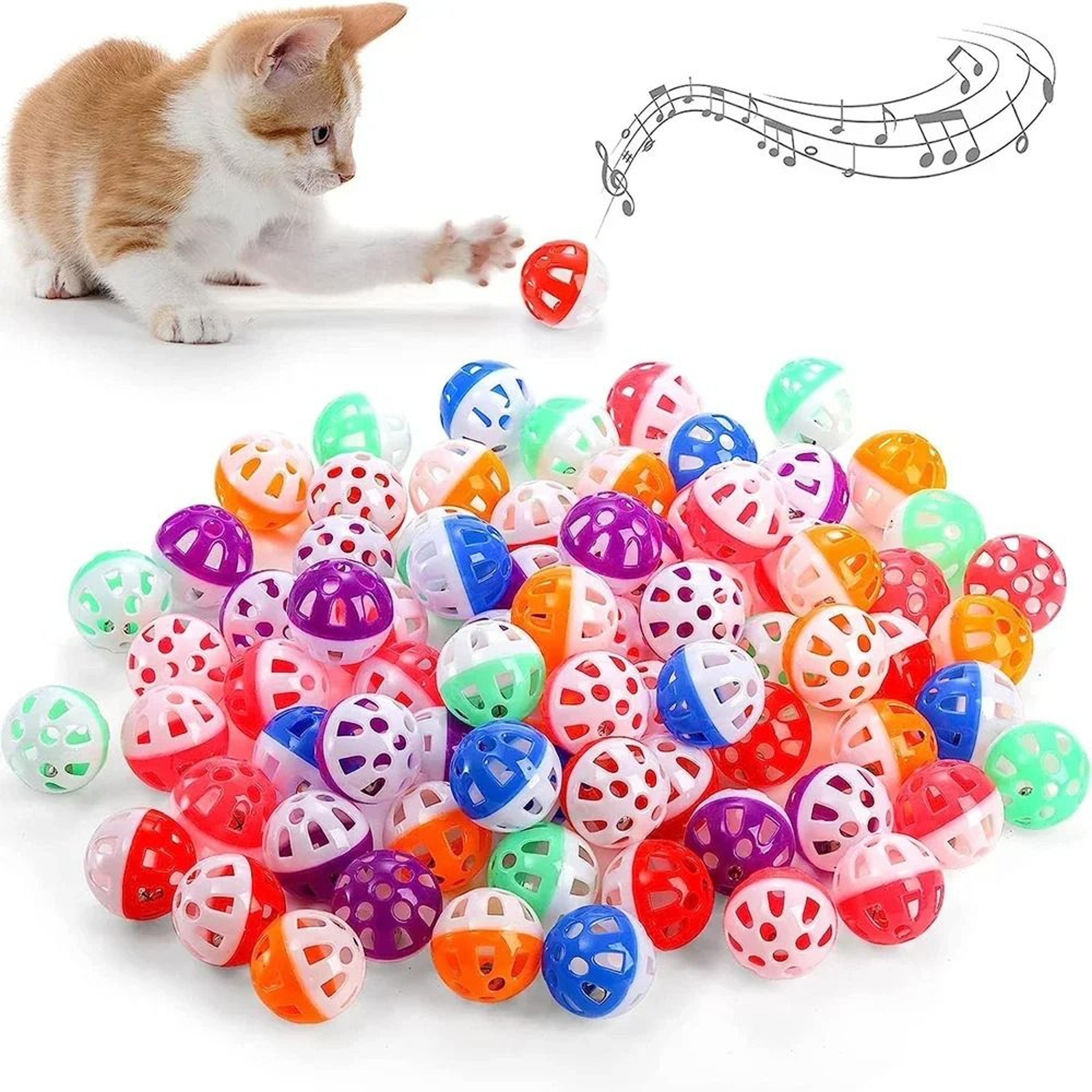 Interactive Plastic Rattle Ball Toys With Jingle Bells 6