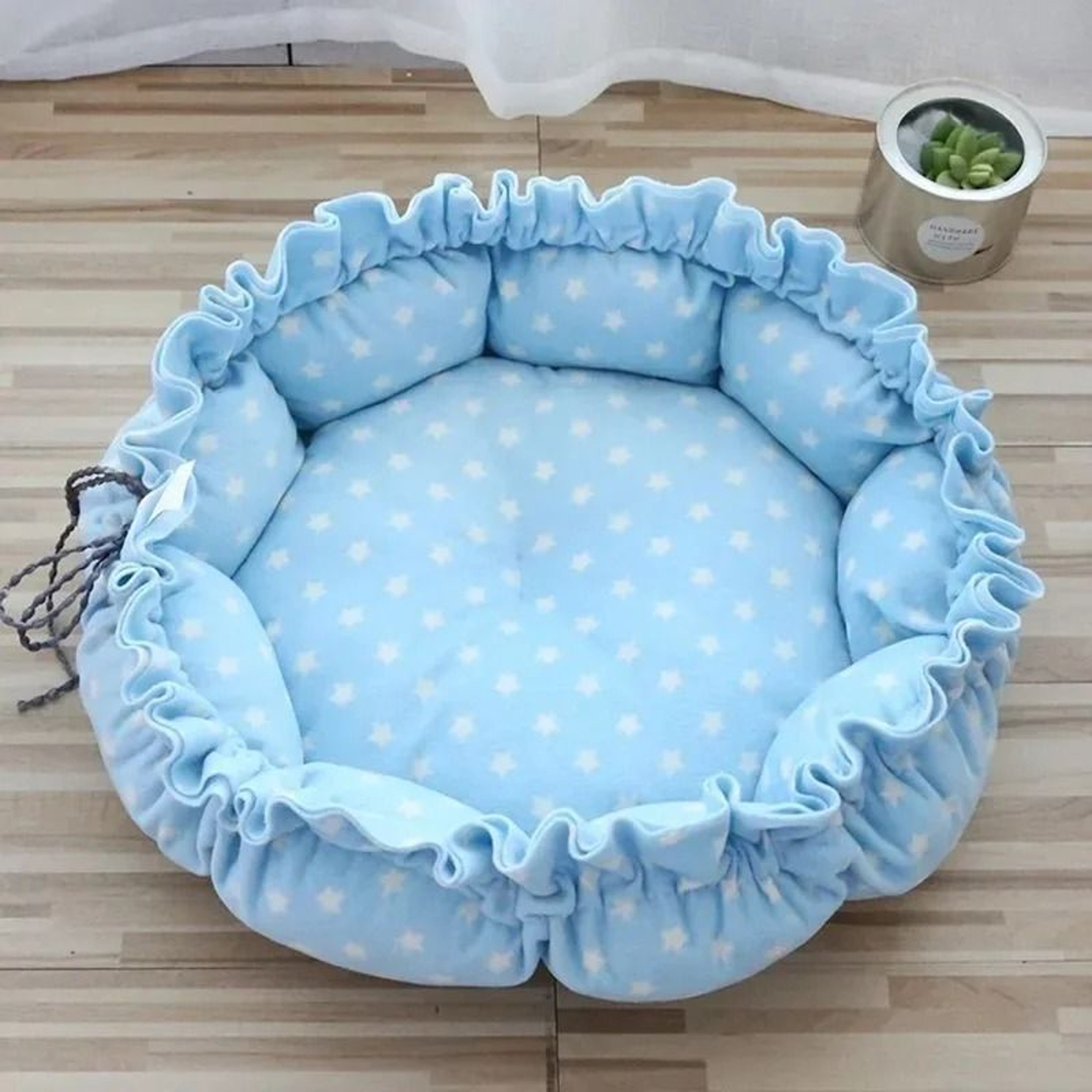 Plush Nesting Donut Pet Bed  Cushion Basket 9