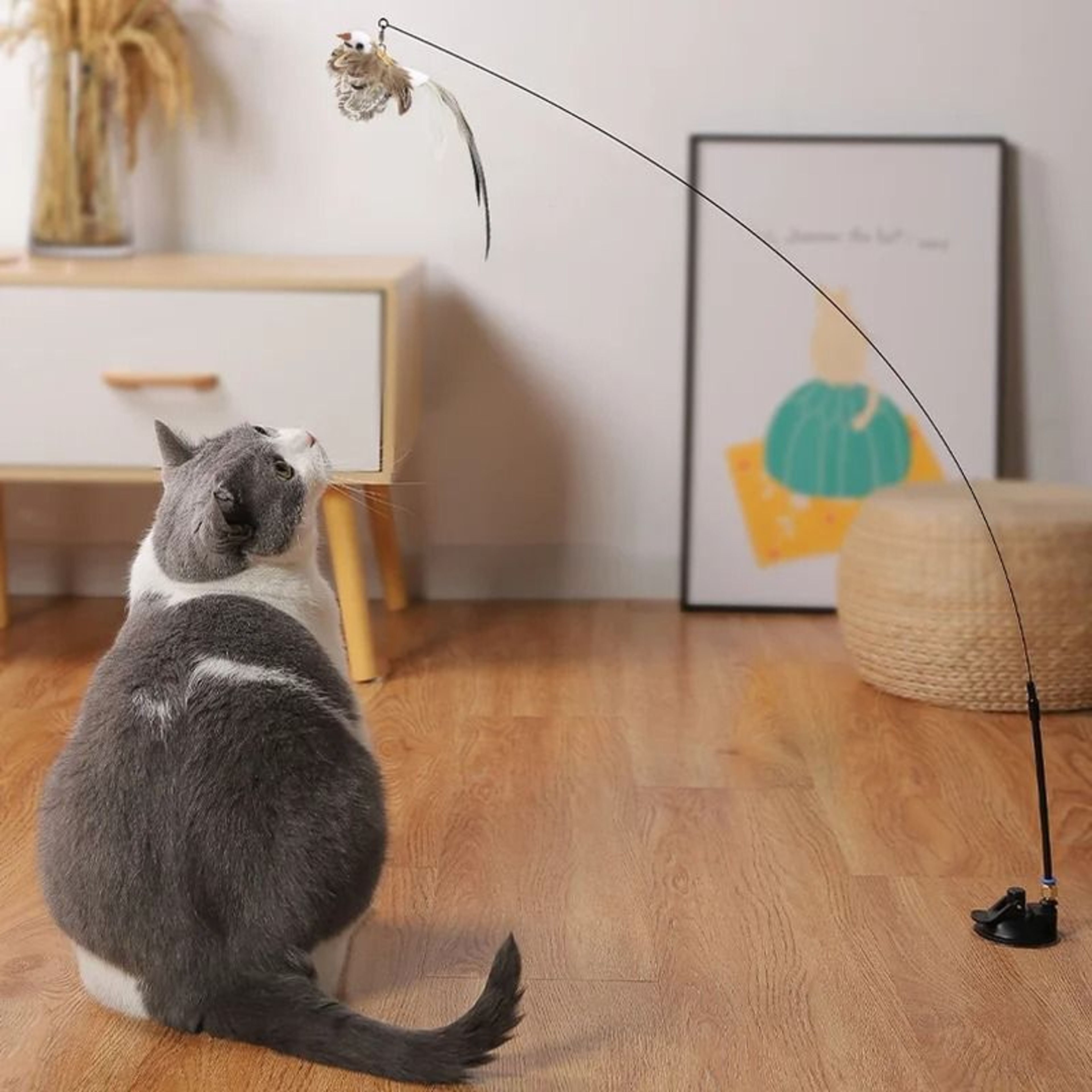 Interactive LongReach Simulation Bird Feather Teaser Wand 1