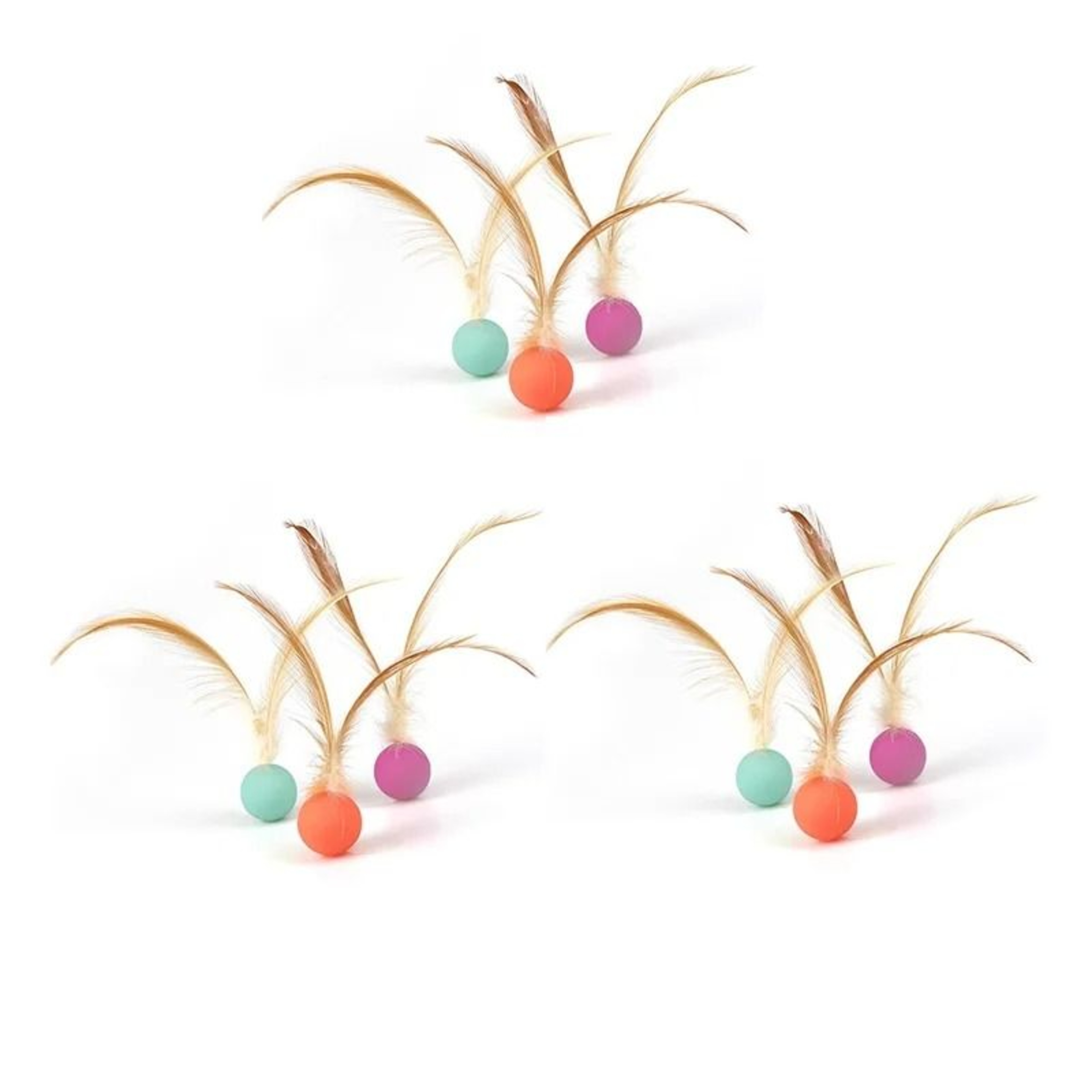 Interactive Elastic Feather Shuttlecock Cat Toy Ball 4