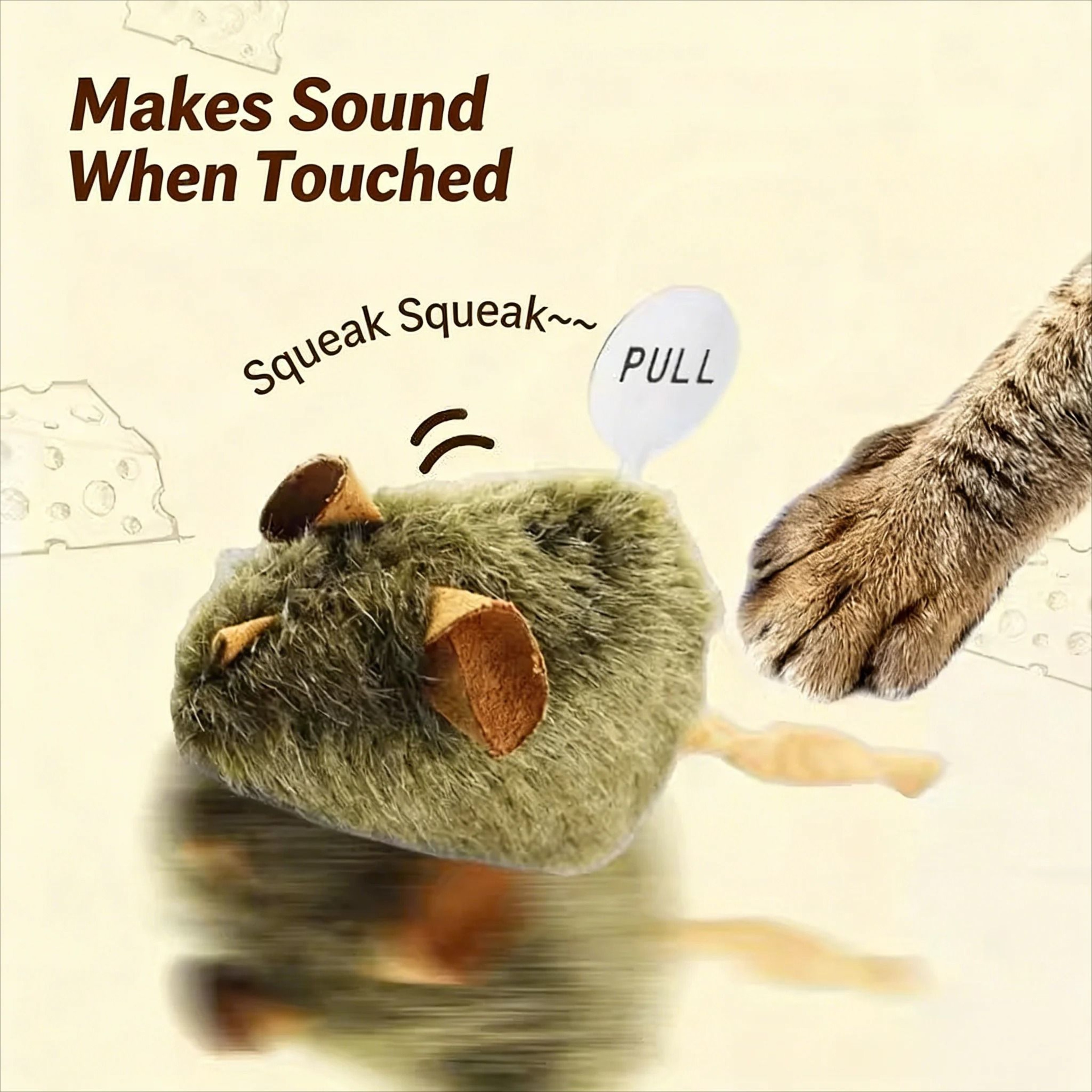 Interactive Squeaky Plush Imitation Mouse Toy 2