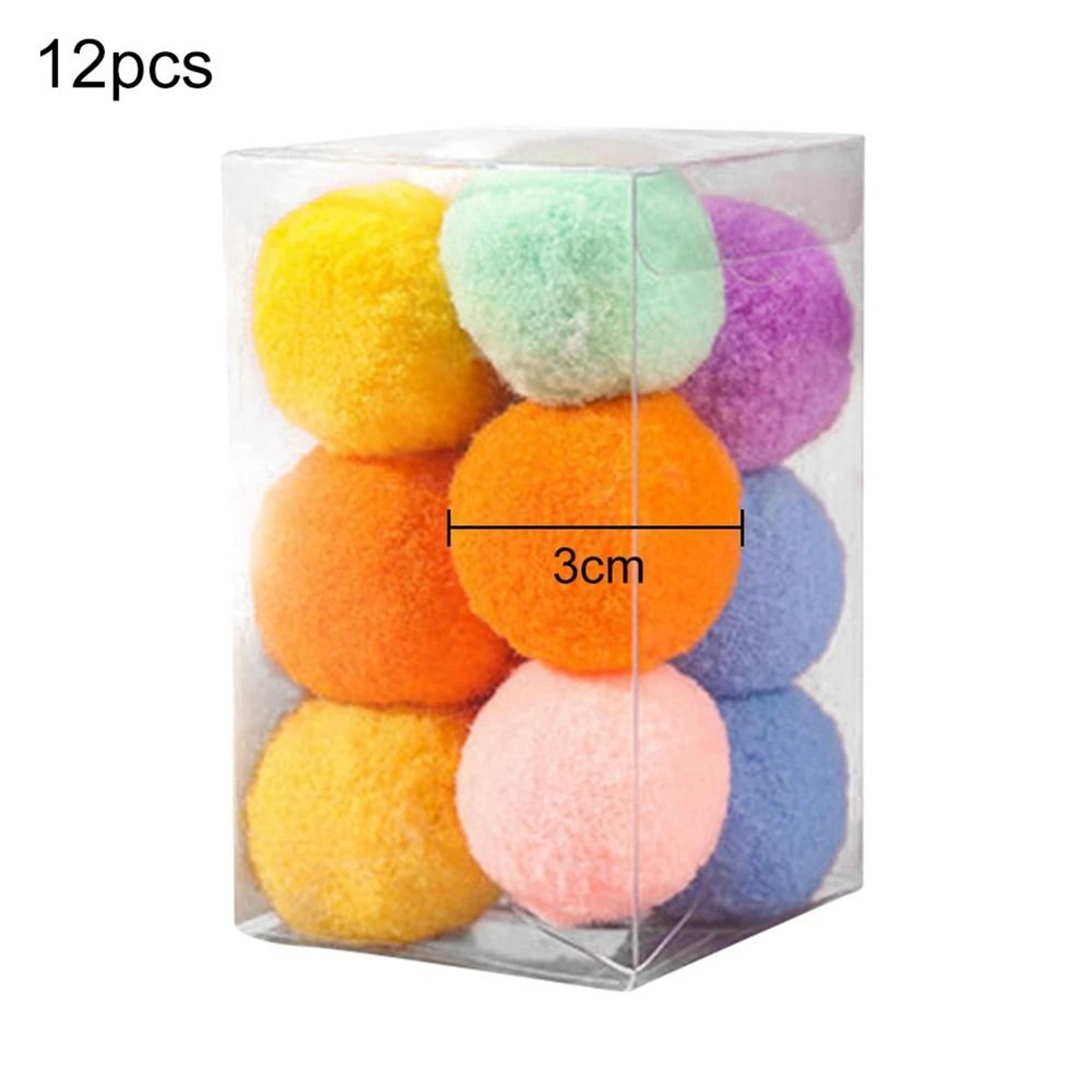 UltraSoft Silent Plush PomPom Interactive Cat Toy Balls 6