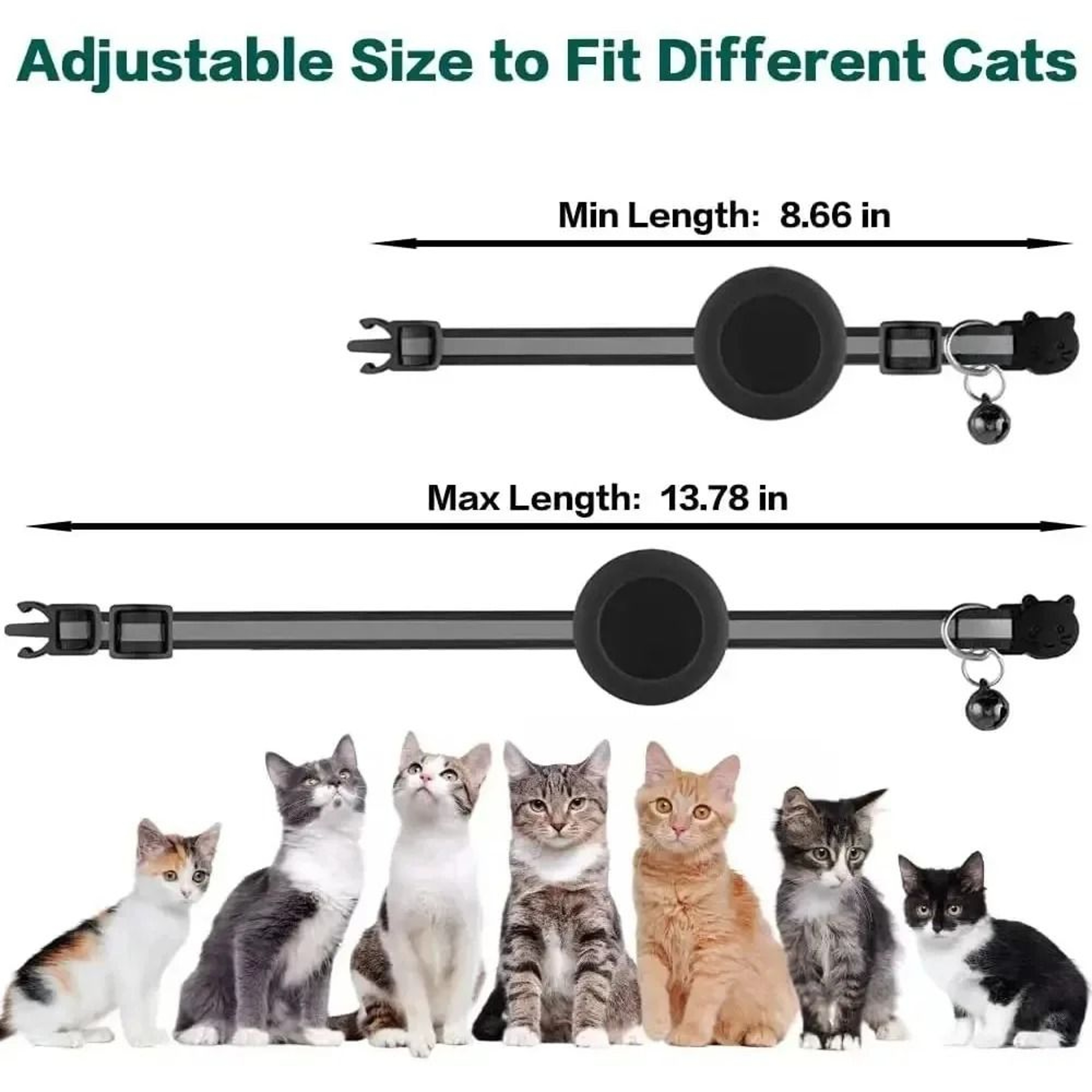 Integrated AirTag Reflective Breakaway Safety Cat Collar 1