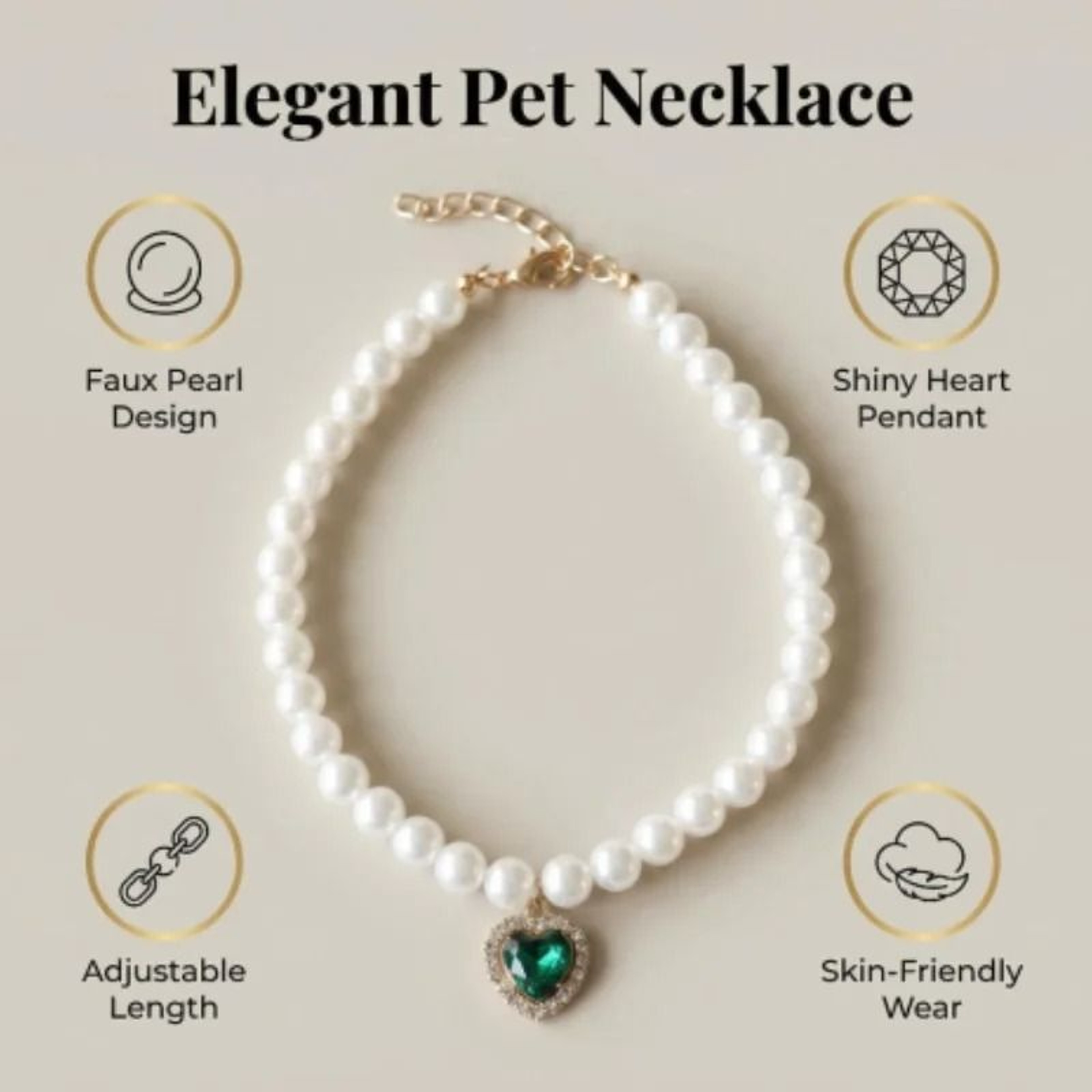 Exquisite Simulated Pearl Adjustable Cat Collar Necklace 11