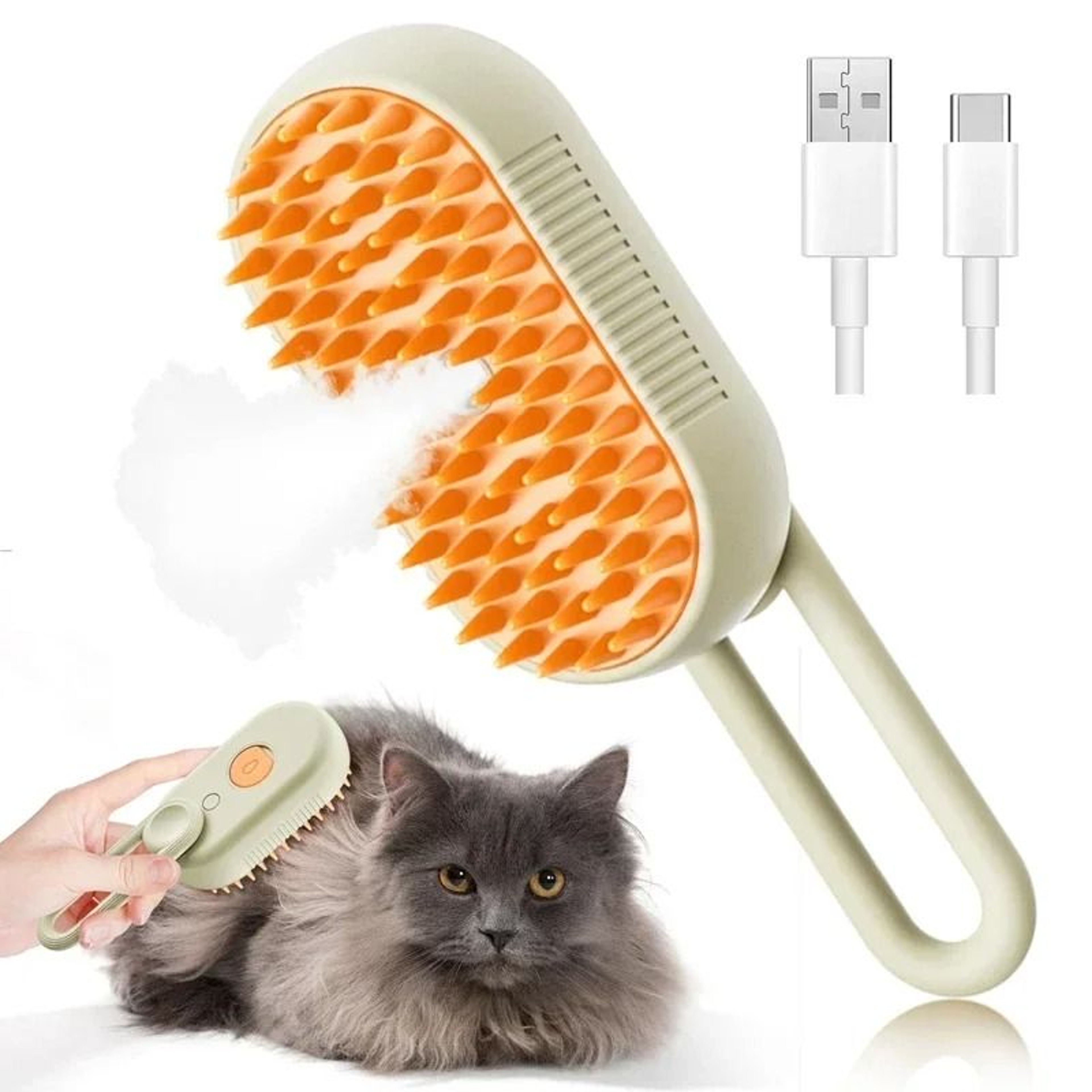 3in1 Electric Steaming Spray Pet Grooming  Massage Brush 9