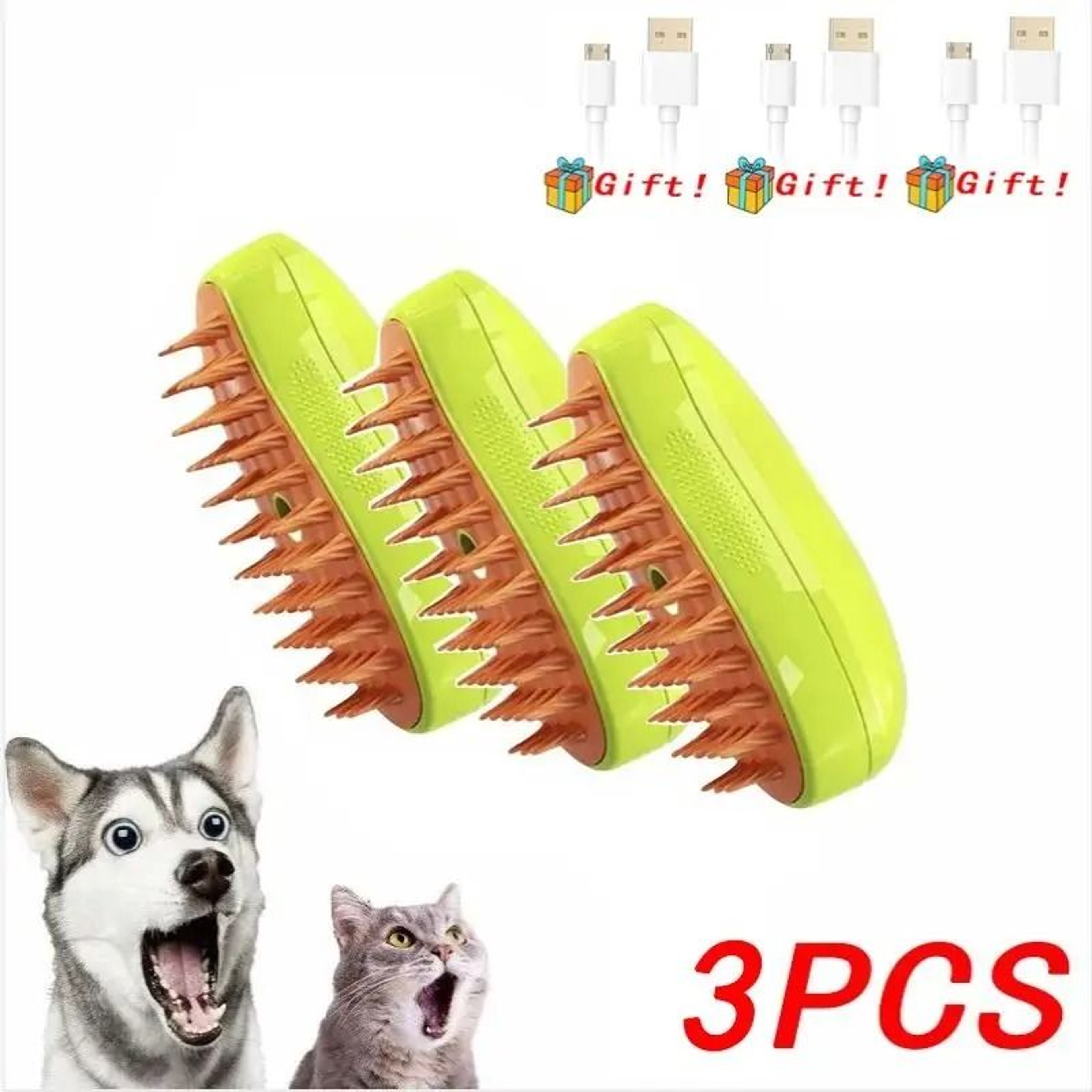 3in1 Electric Steaming Spray Pet Grooming  Massage Brush 17