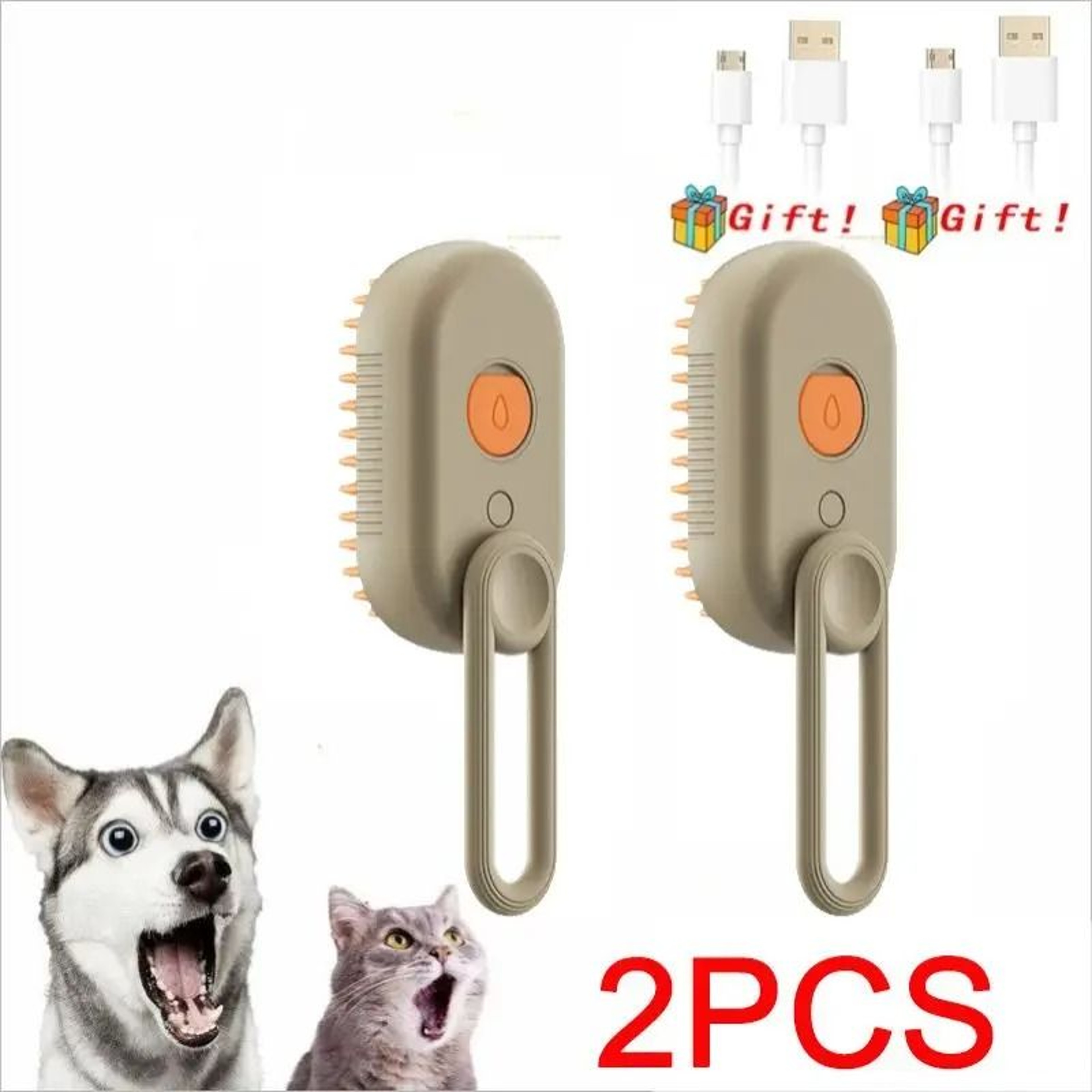 3in1 Electric Steaming Spray Pet Grooming  Massage Brush 18
