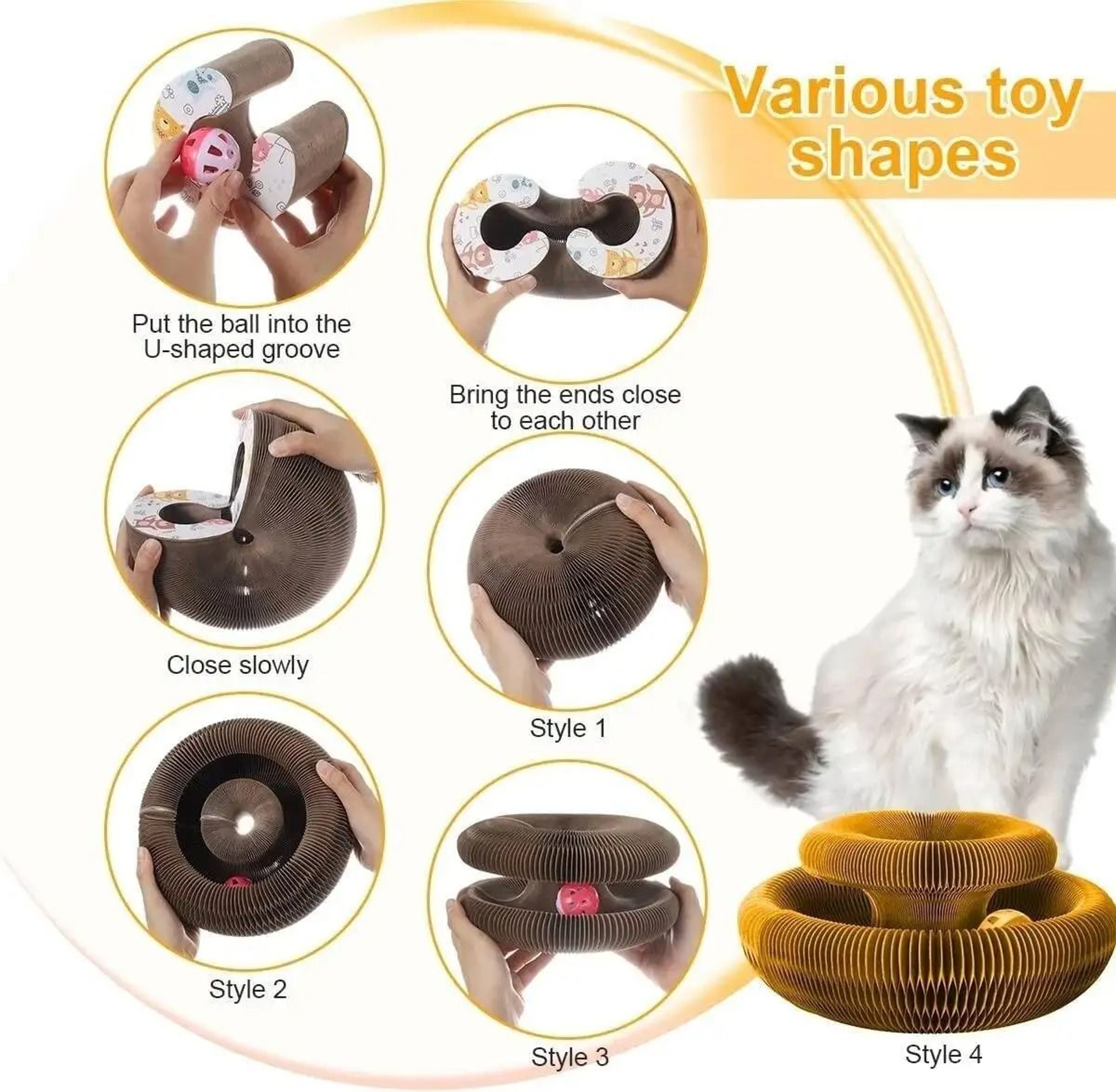 Magic Organ Accordion Foldable Corrugated Cat Scratching Board 4