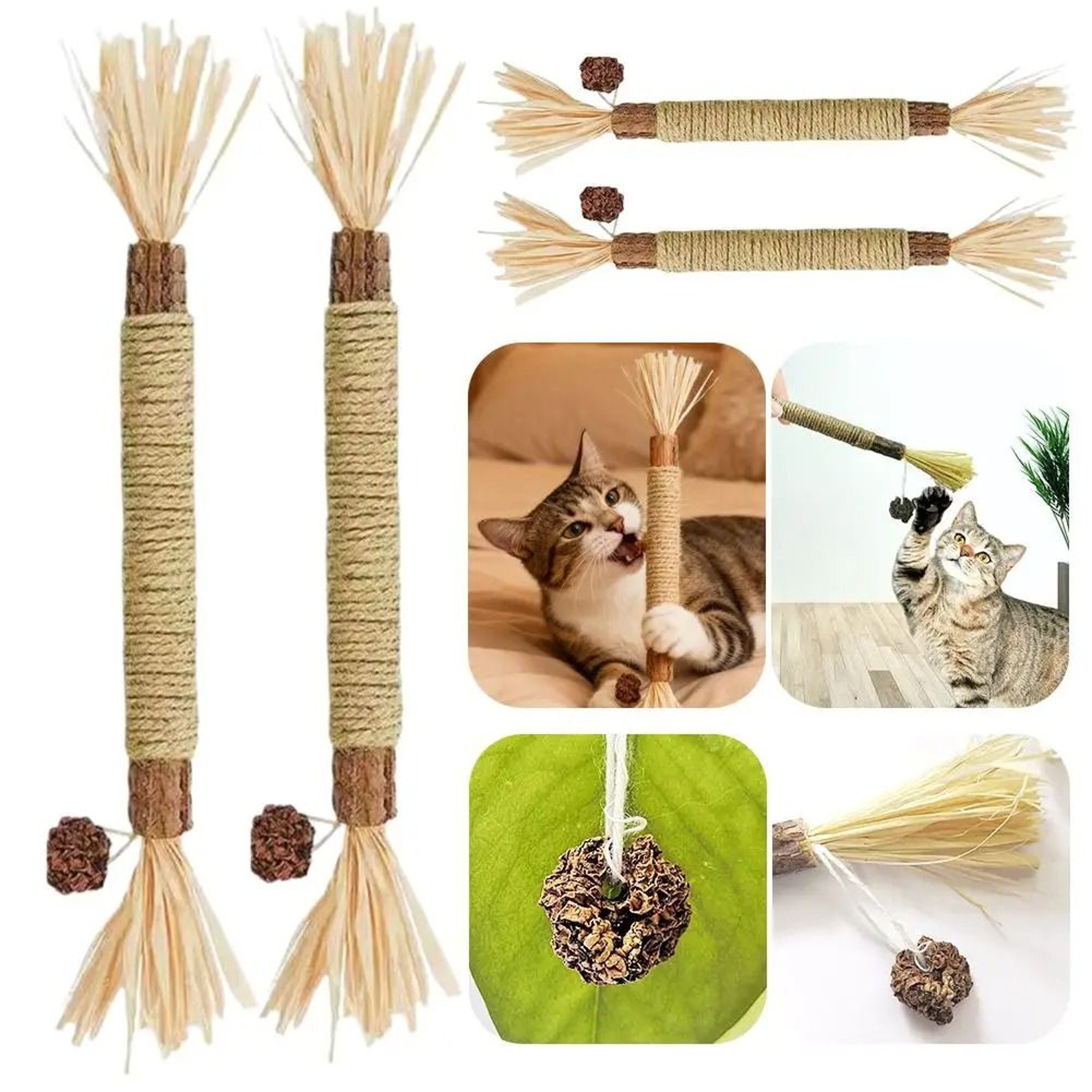 Natural Silvervine  Lafite Grass Dental Teething Stick Toy 5