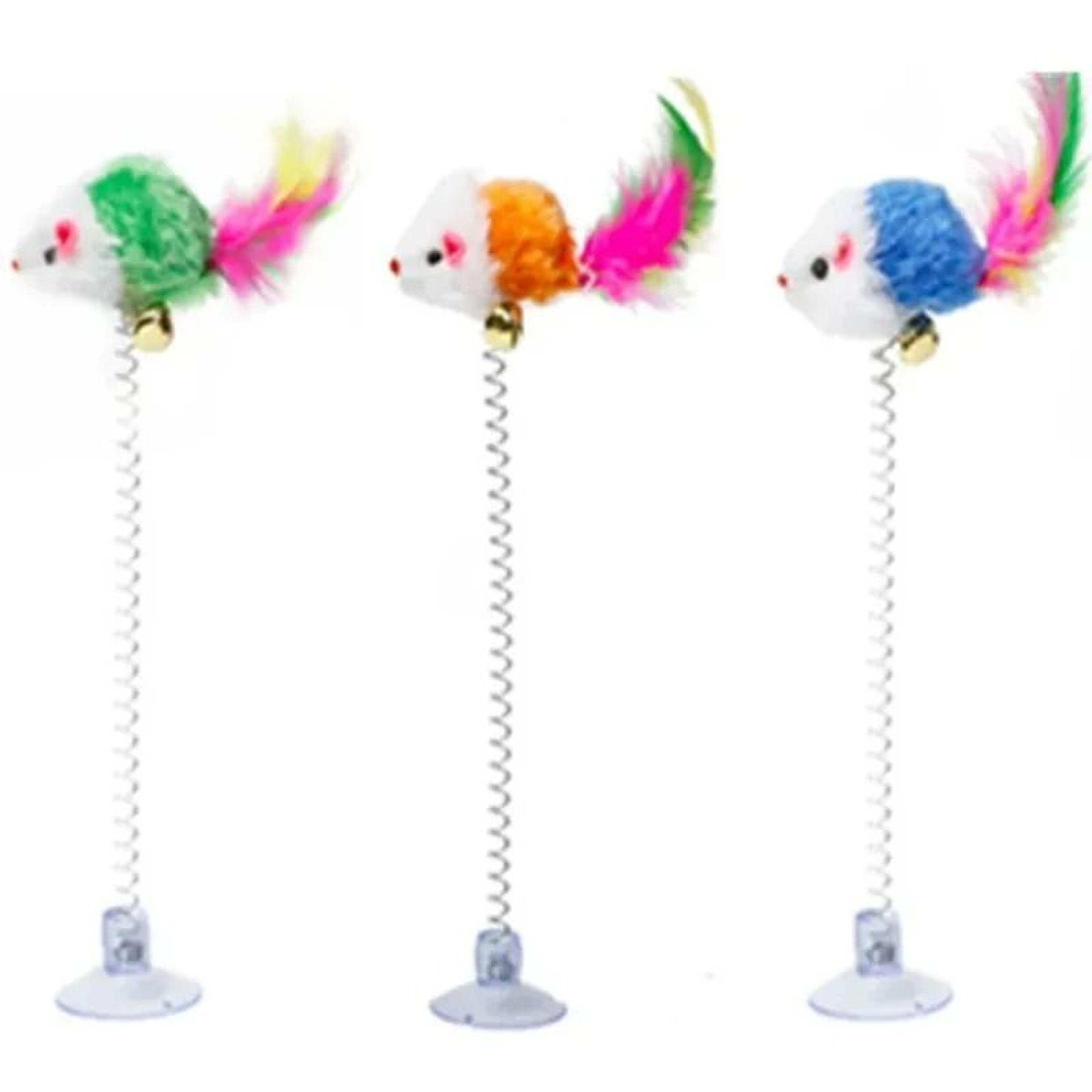 Suction Cup SpringLoaded Interactive Cat Toy Random Color 8