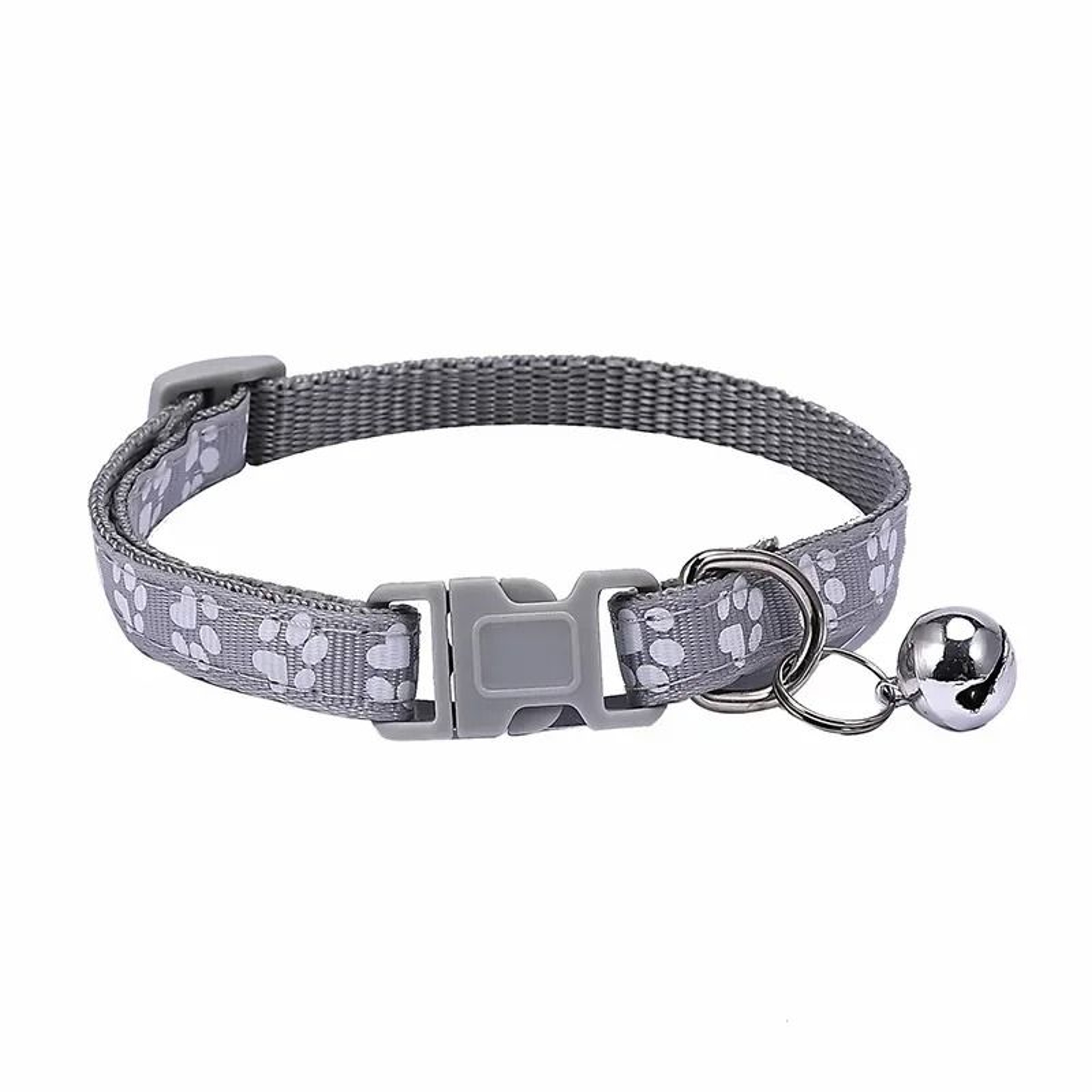 Adjustable Cartoon Paw Print Pet Collar With Safety Bell 13